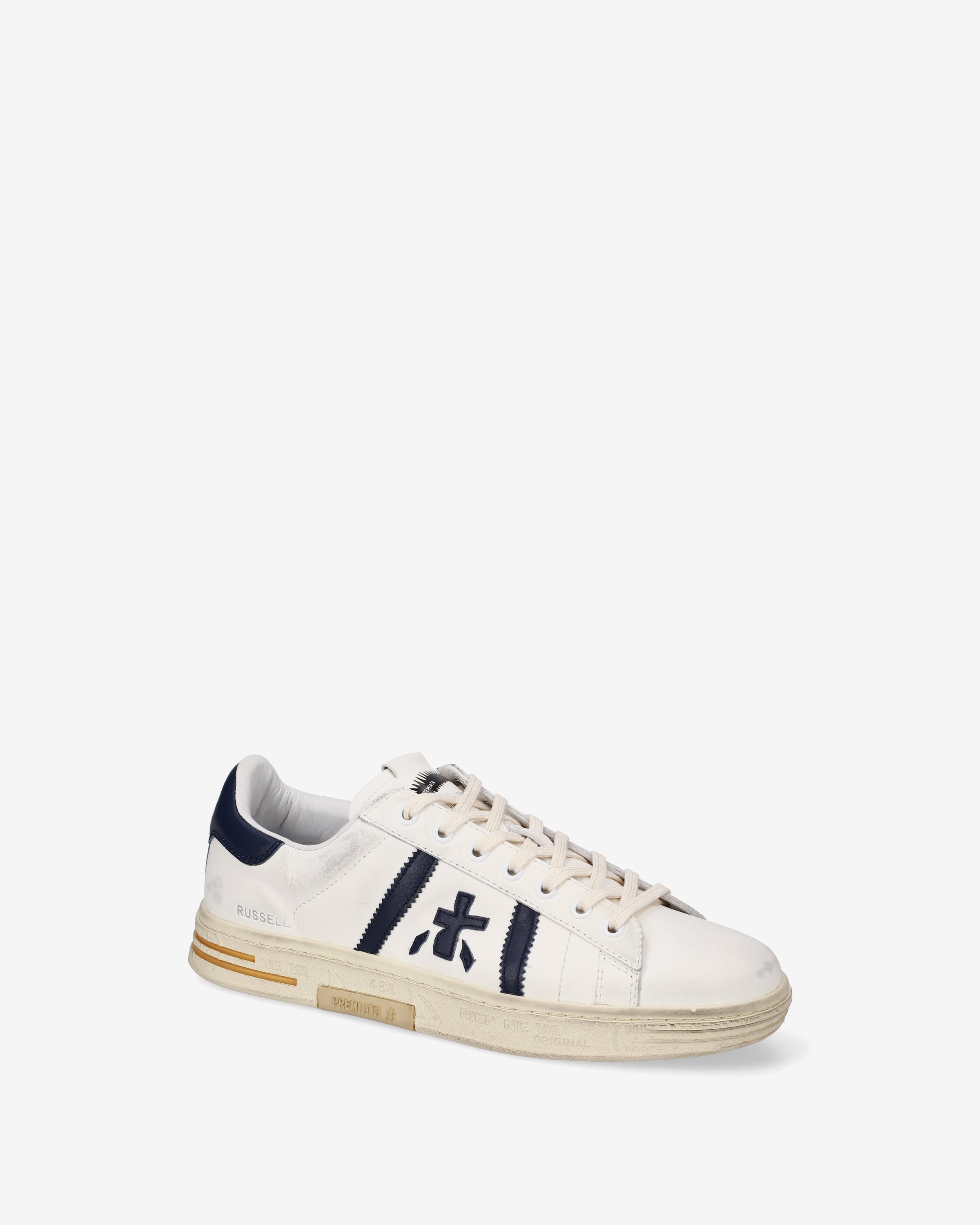 premiata-russell-8028-sneaker-wei-navy-used-look-2cm-sohle image 4