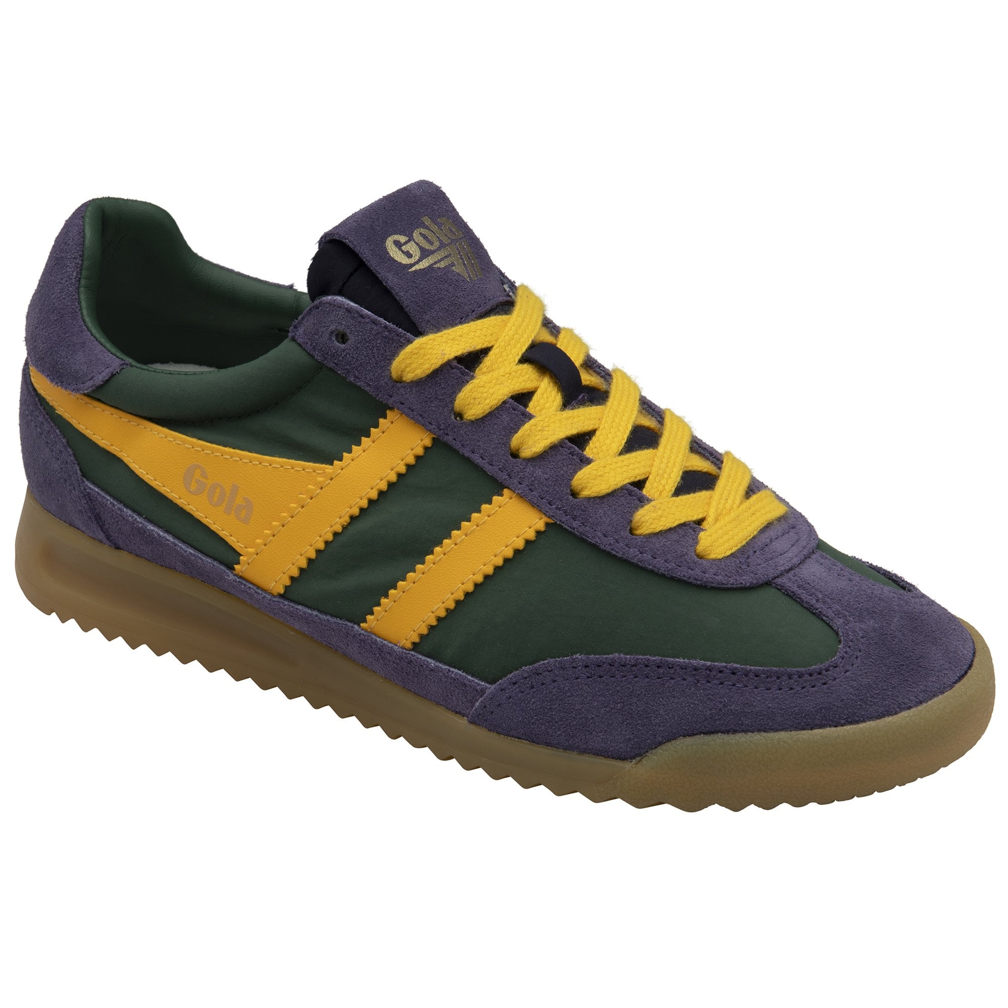 gola-firefly-sneaker-f-r-damen-tannengr-n-pflaume-gelb image 2