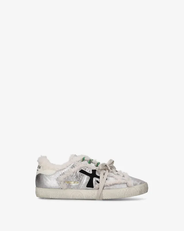 premiata-stevend-8694m-sneaker-argento-laminiert-shearling image 1
