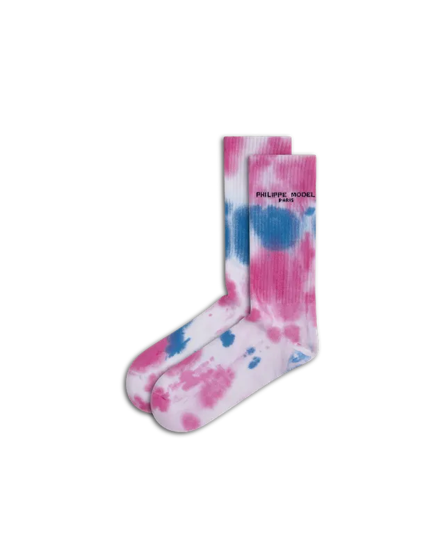 philippe-model-tie-dye-baumwollsocken-unisex-hellblau image 1