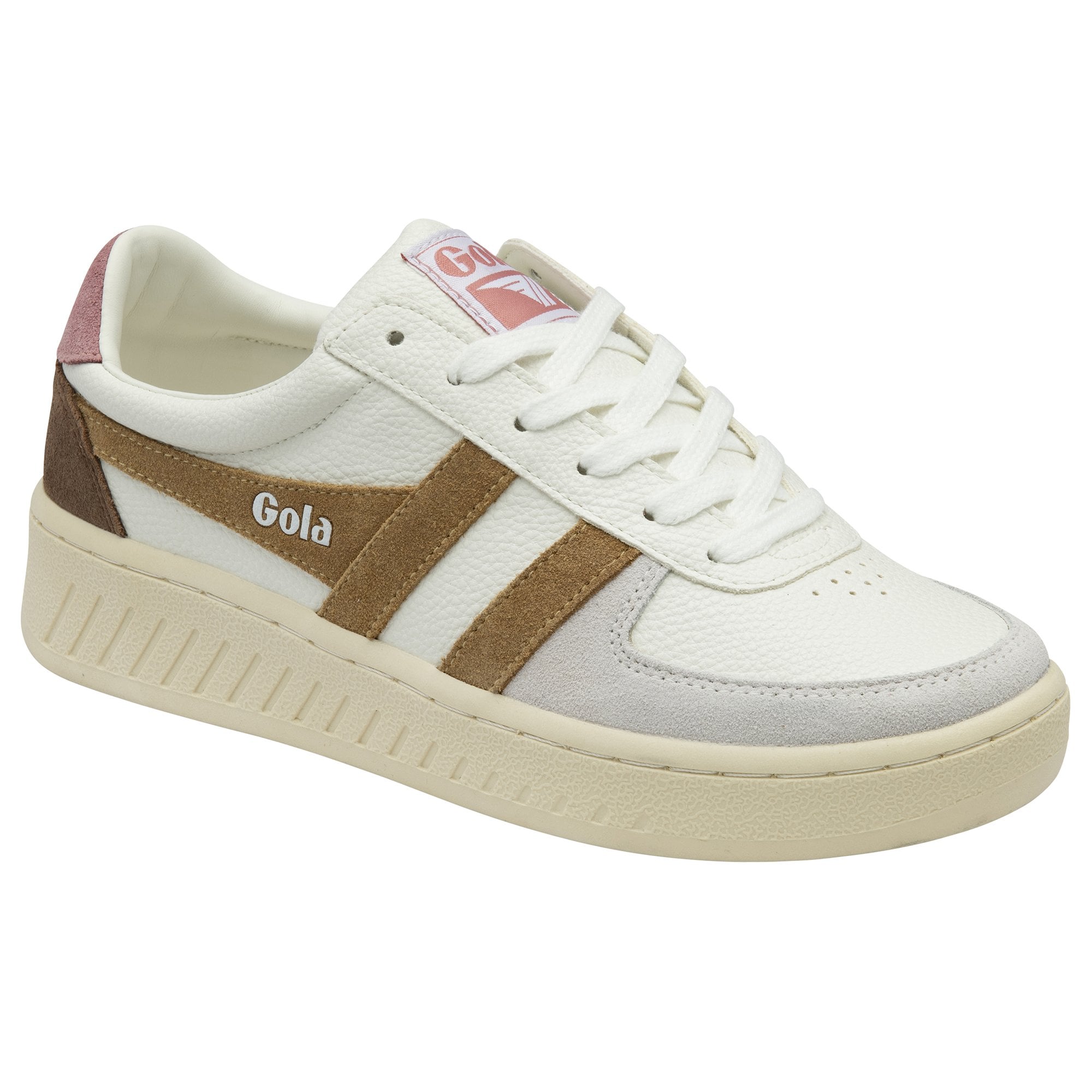 gola-grandslam-trident-damen-court-sneaker-wei-braun-altrosa image 2