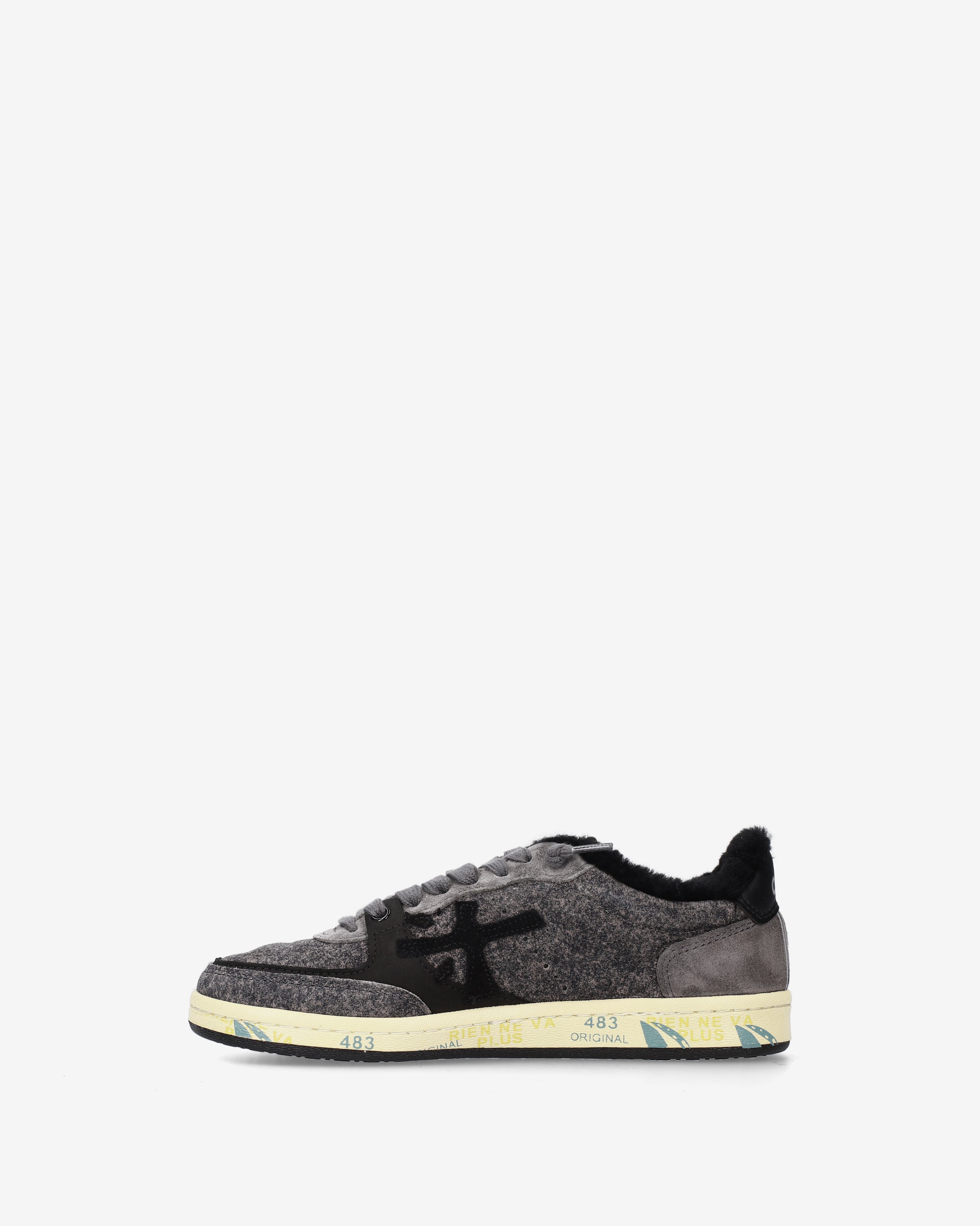 premiata-bskt-clayd-8713m-sneaker-grey-suede-used-look image 3
