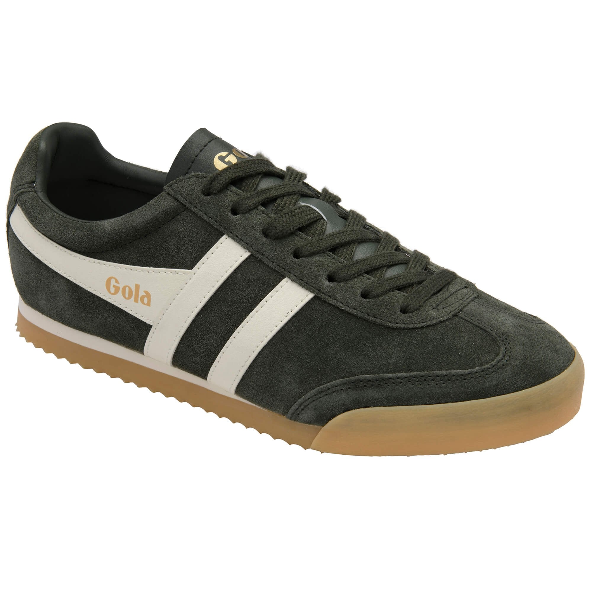 gola-apollo-herren-sneaker-dunkelkhaki-wildleder-creme image 2