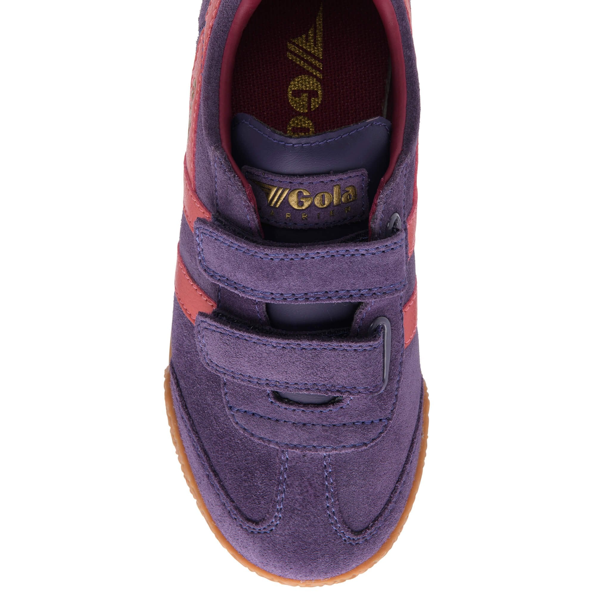 gola-harrier-strap-kinder-sneaker-pflaumenfarbenes-wildleder-koralle-kirschrot-k image 5