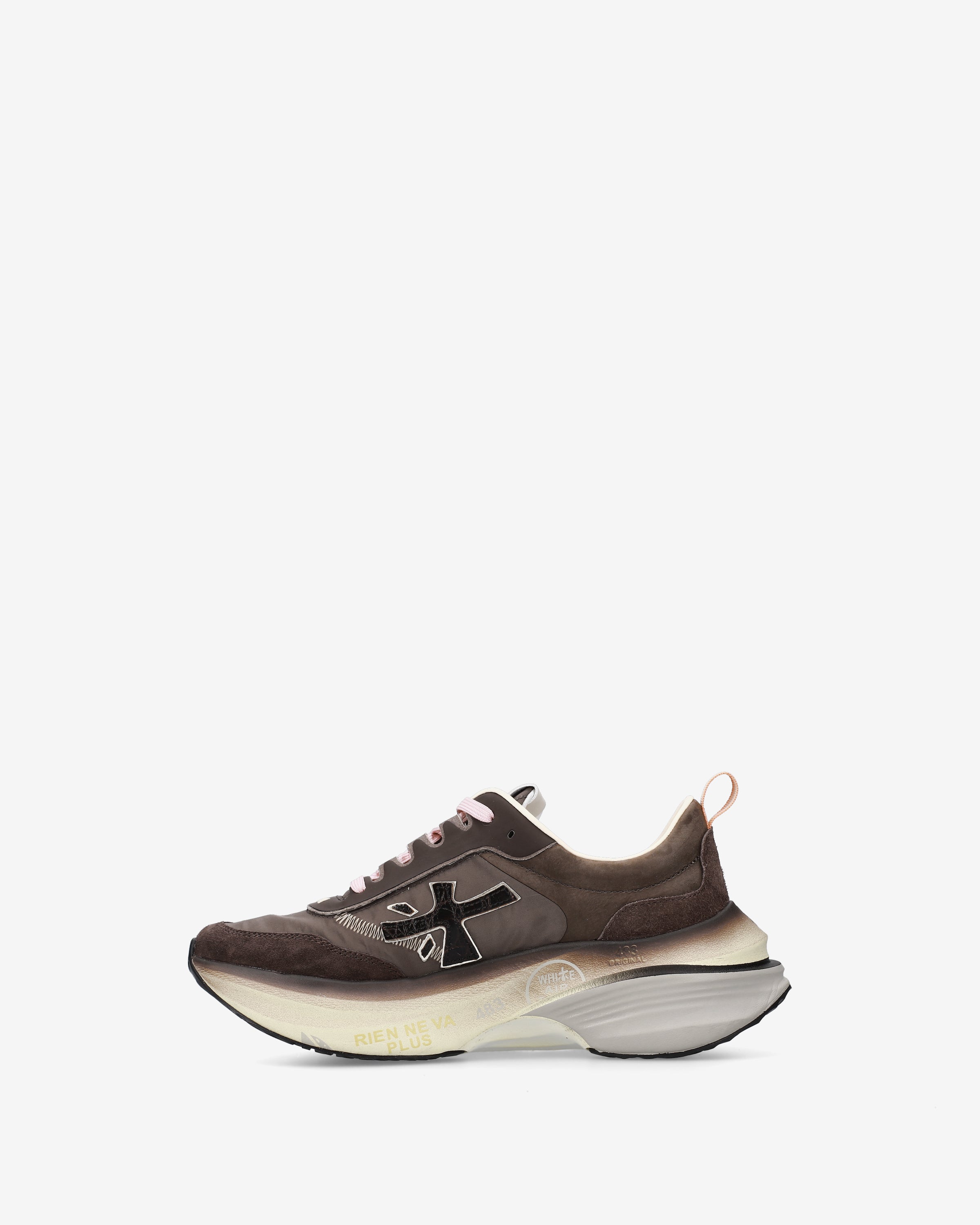 premiata-hill-7896-sneaker-braun-leder-suede-maxi-sohle image 3