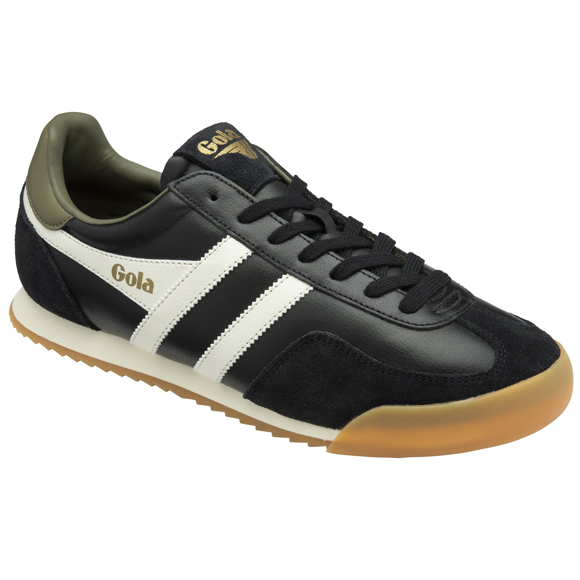 gola-europa-herren-ledersneaker-schwarz-off-white-khaki image 2