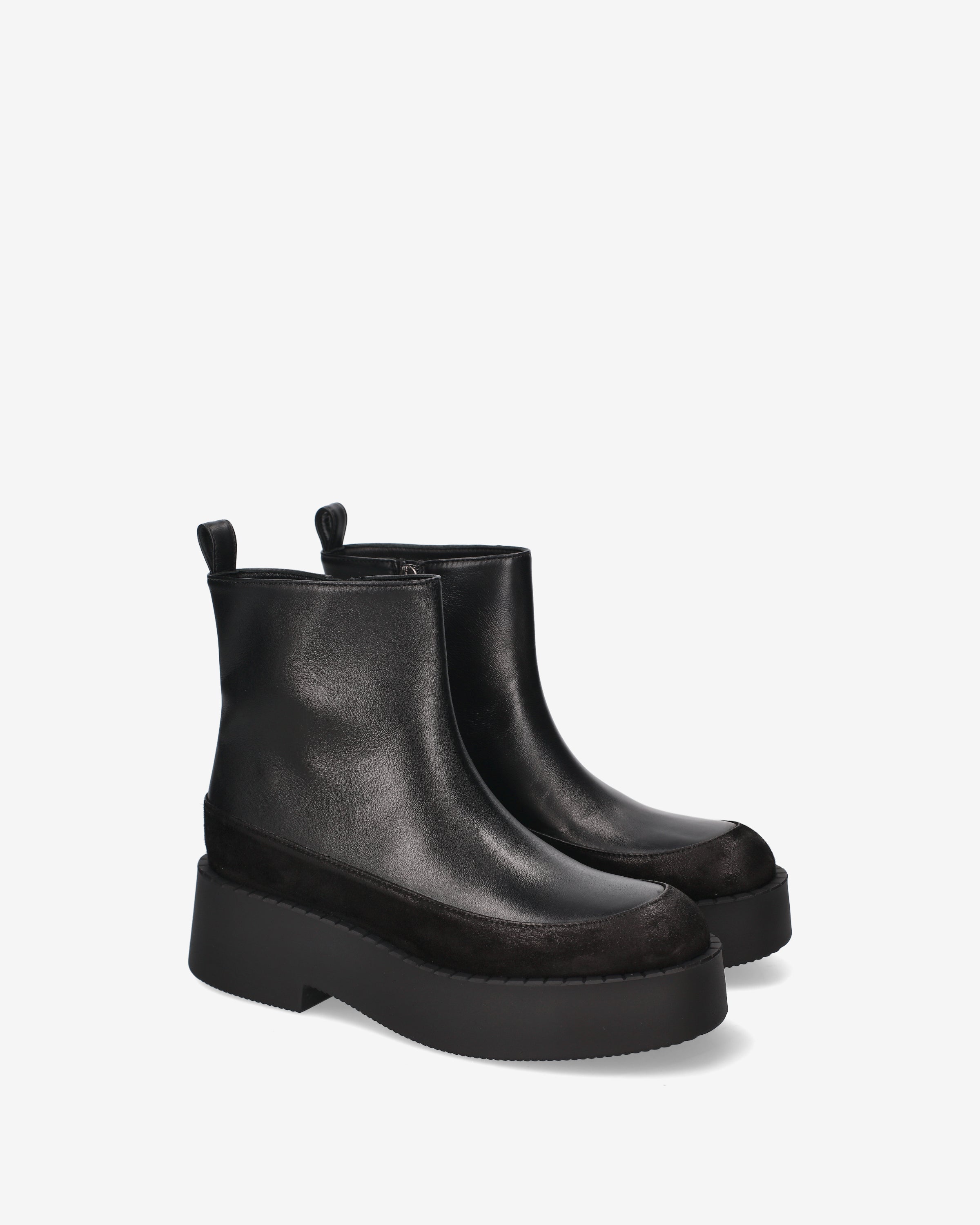premiata-damen-platform-stivaletto-schwarz-leder-camoscio image 2