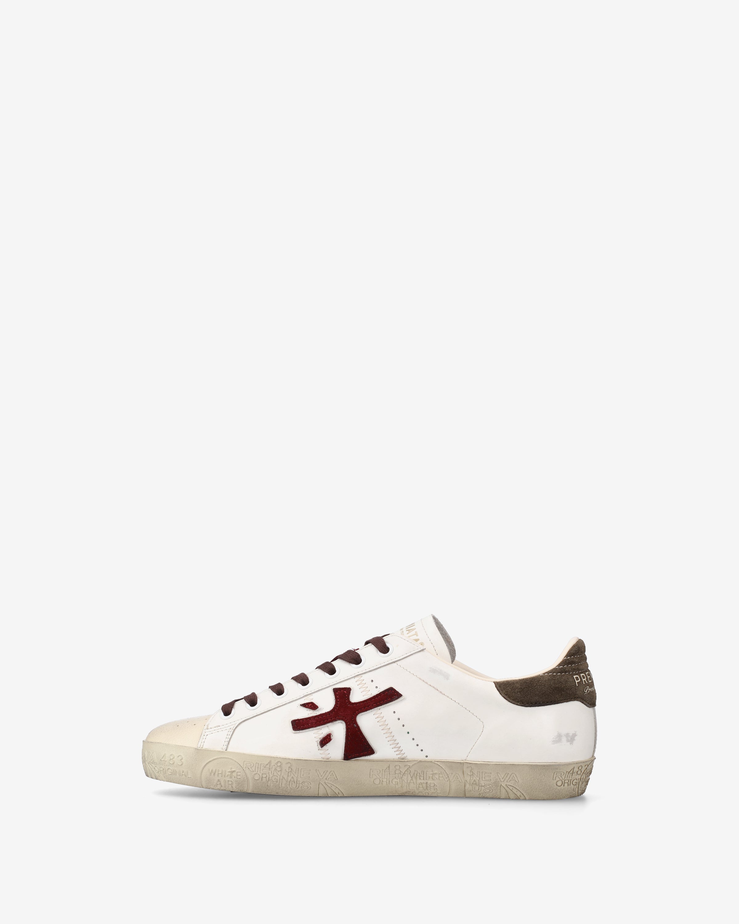 premiata-stevend-7268-damen-sneaker-creme-bordeaux image 3