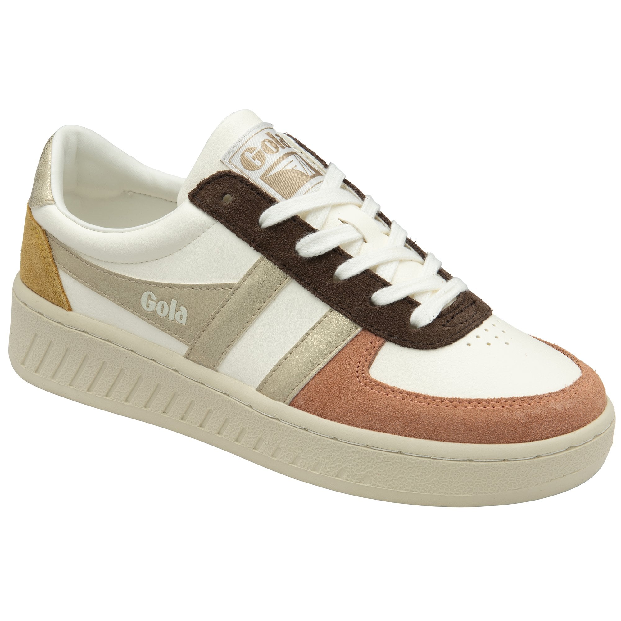gola-grandslam-quadrant-damen-trainer-off-white-terrakotta-gold image 2