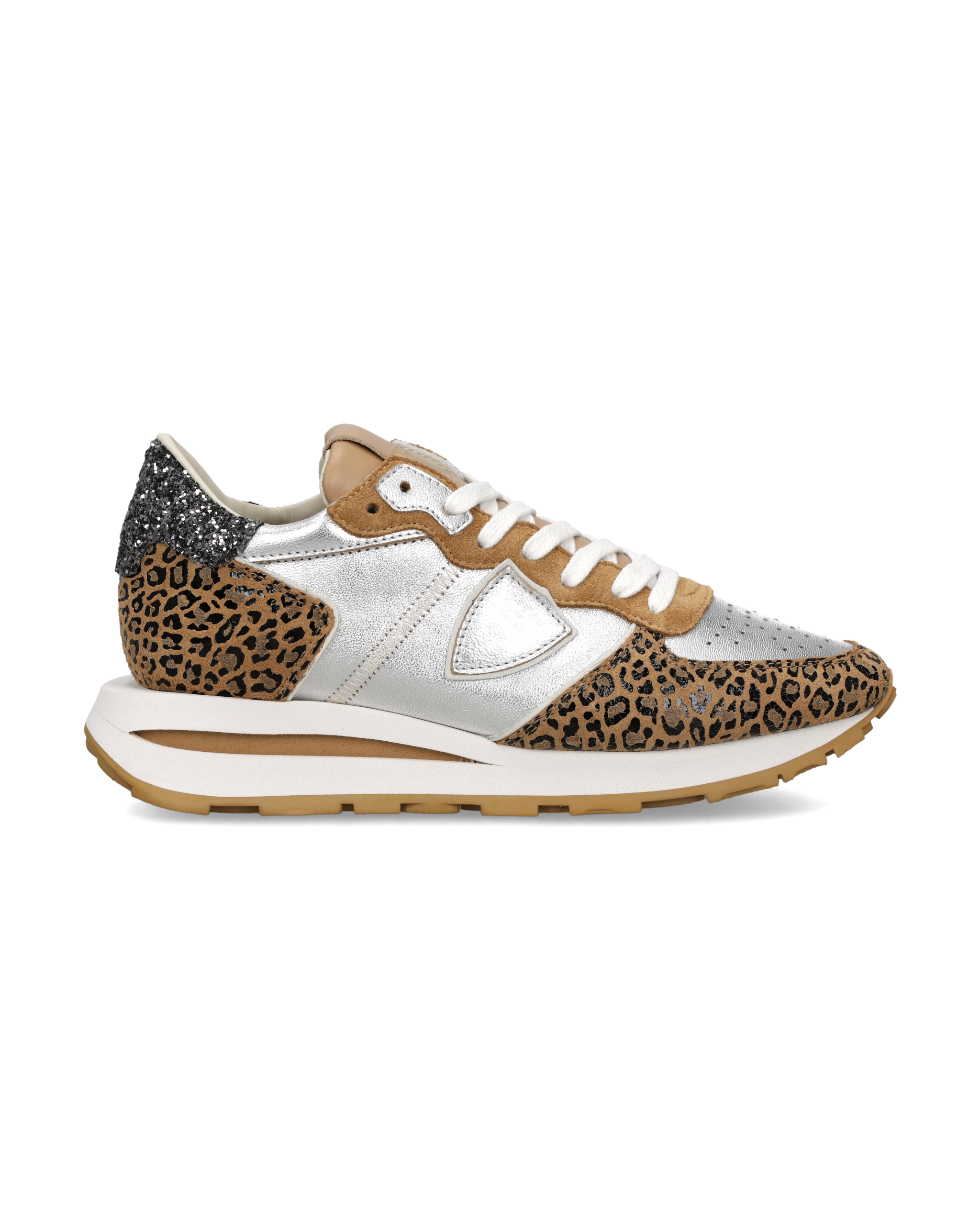 philippe-model-tropez-haute-sneaker-damen-silber-animal-print image 1