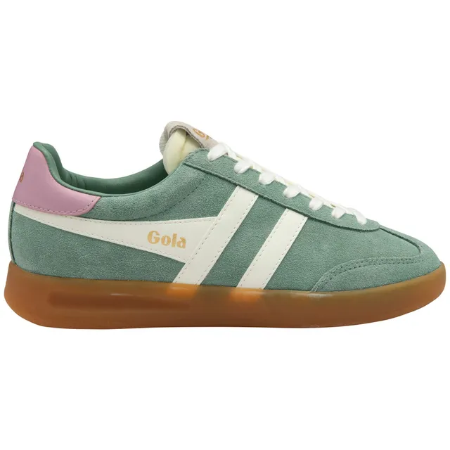 gola-cyclone-sneaker-f-r-damen-wildleder-gr-n-off-white-bonbonrot image 1