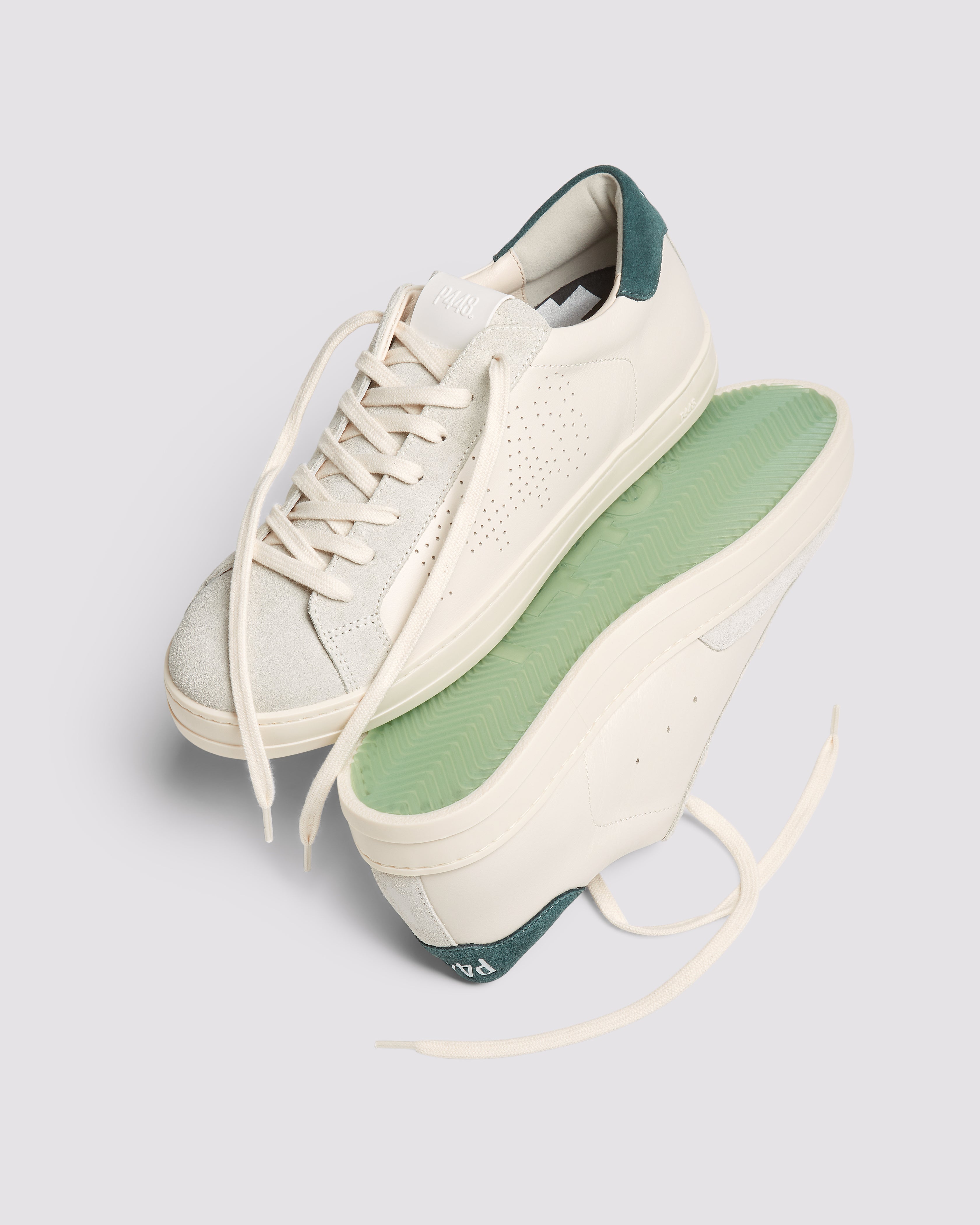 p448-john-cream-low-top-sneaker-green image 3