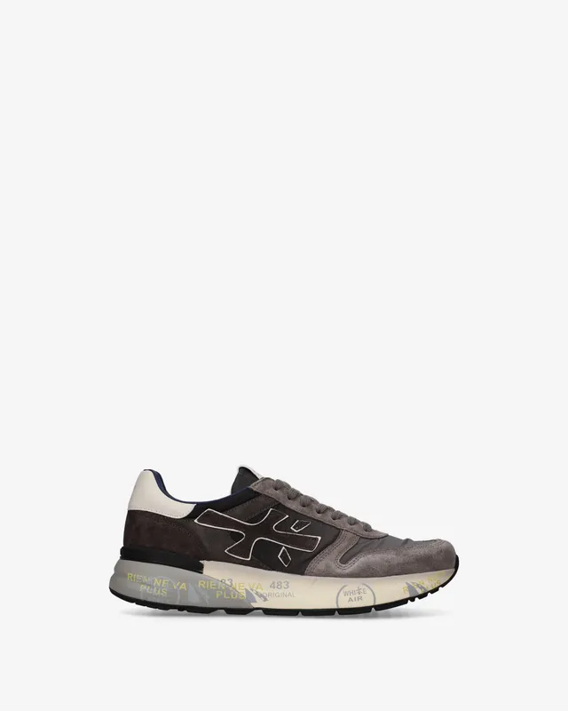 premiata-mick-8433-herren-sneaker-grau-braun-suede-mesh image 1