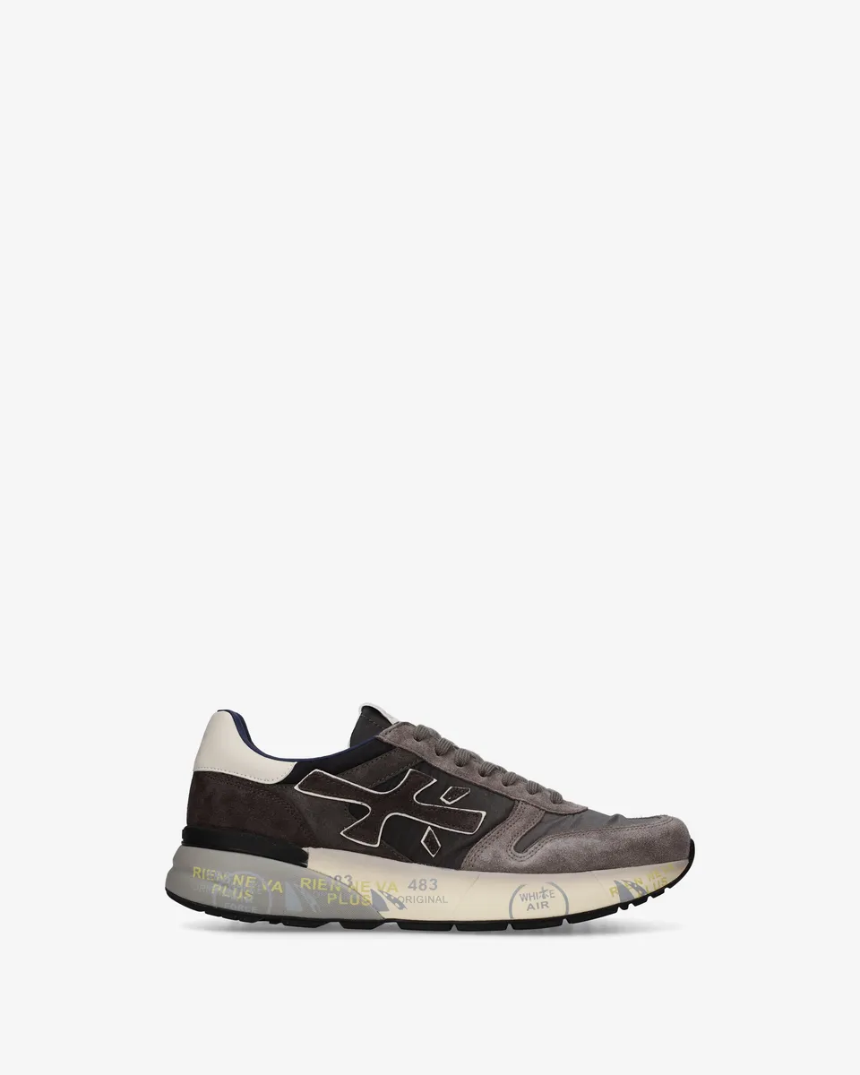 premiata-mick-8433-herren-sneaker-grau-braun-suede-mesh image 1