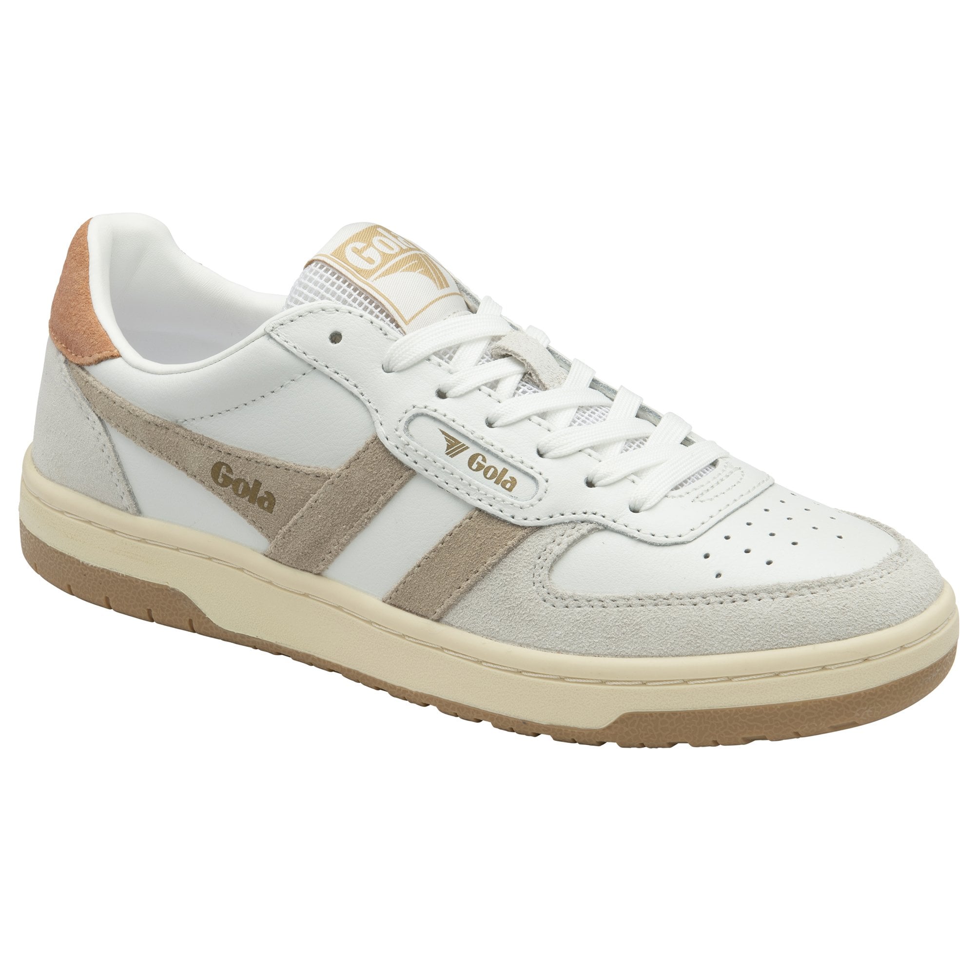 gola-hawk-damen-sneaker-court-wei-beige-terrakotta image 2