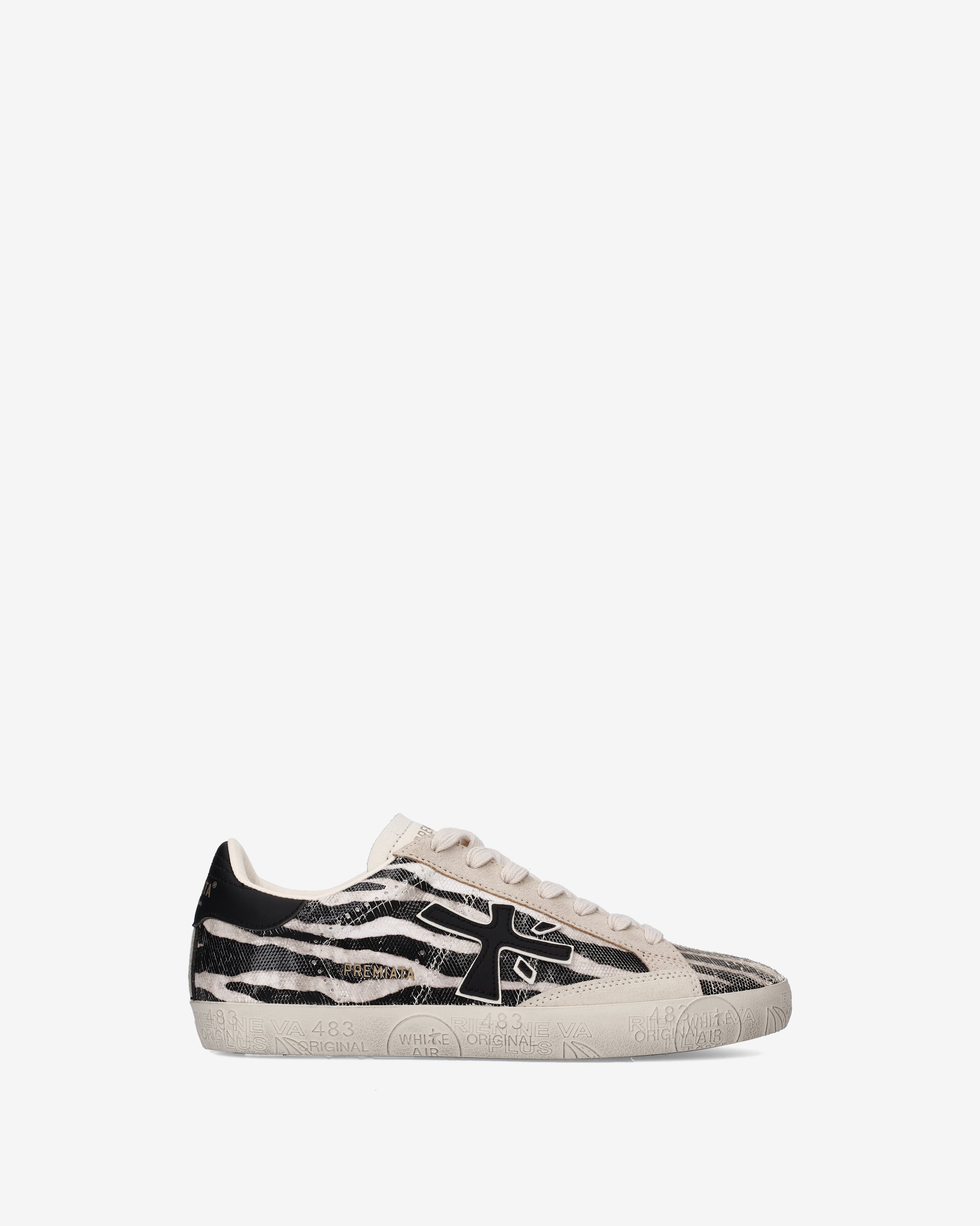 premiata-stevend-8053-sneaker-panna-schwarz-animalier-suede image 1