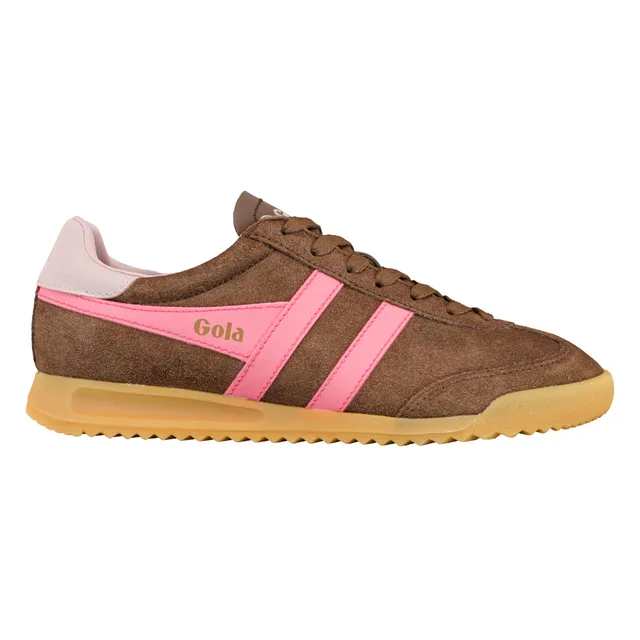 gola-torpedo-damen-sneaker-dunkelbraun-neonpink-rosa image 1