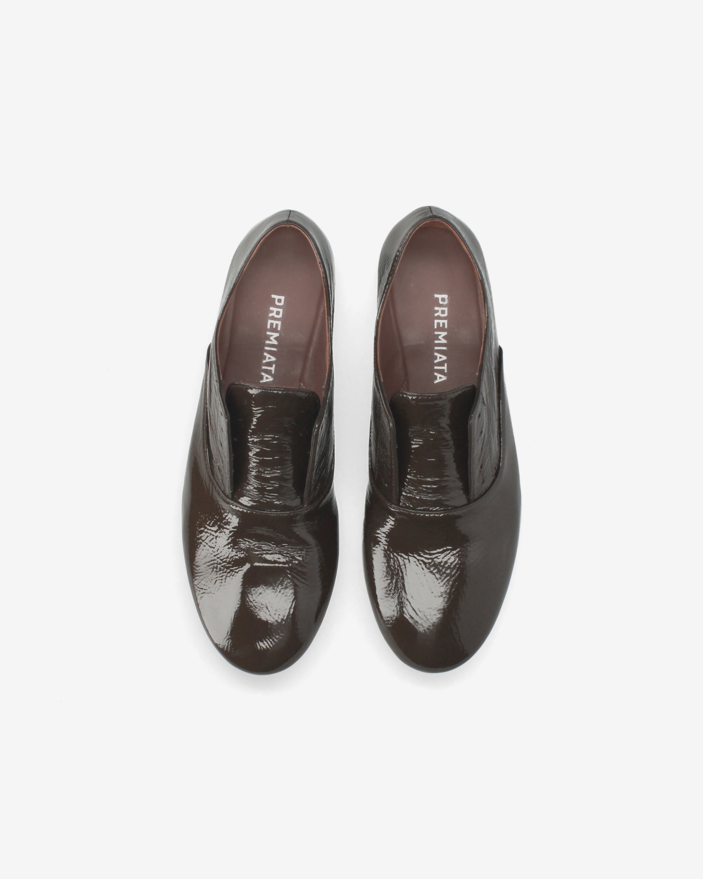 premiata-mocassino-vernice-brown-slipper-damen image 6