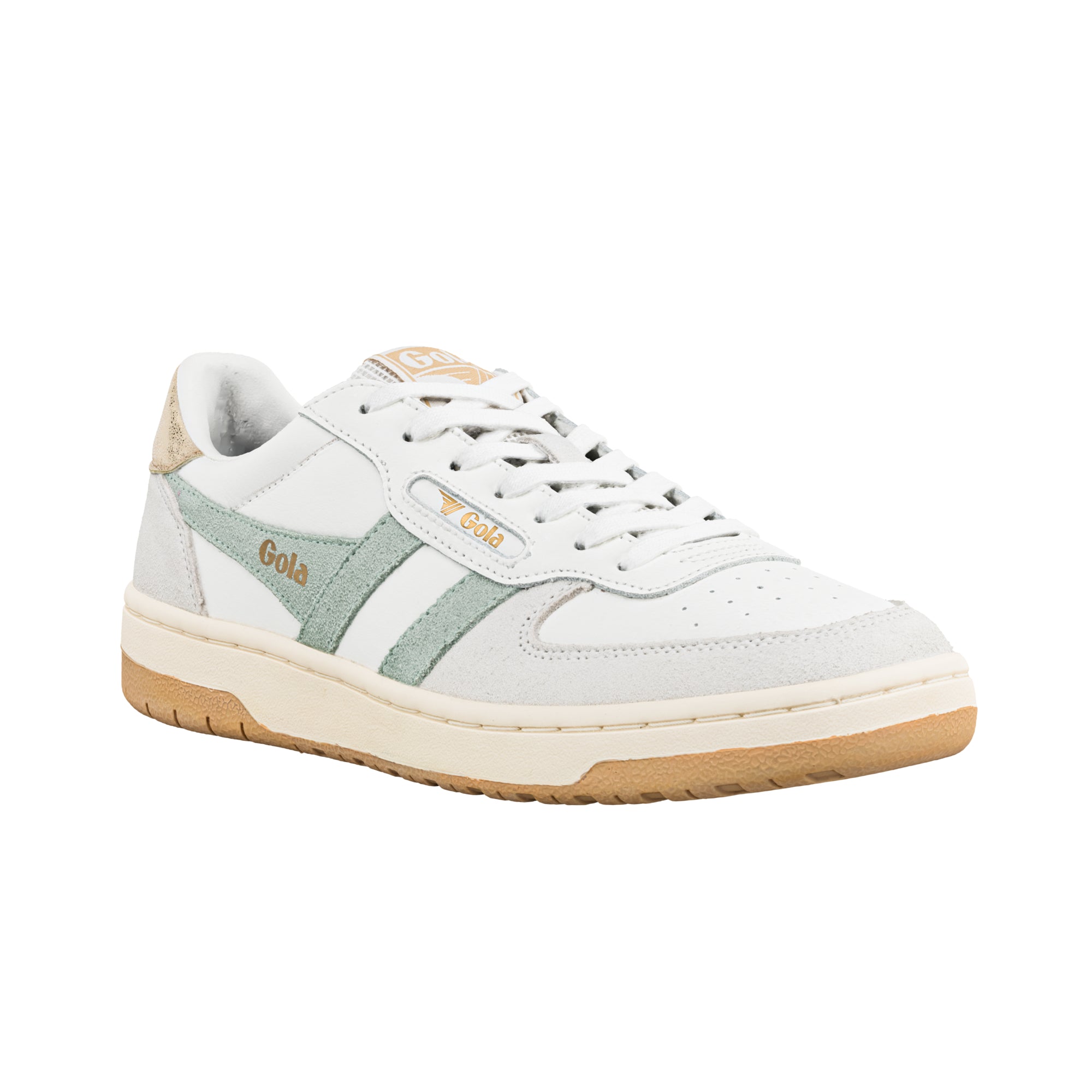 gola-hawk-damen-sneaker-leder-mix-wei-gr-n-gold image 2