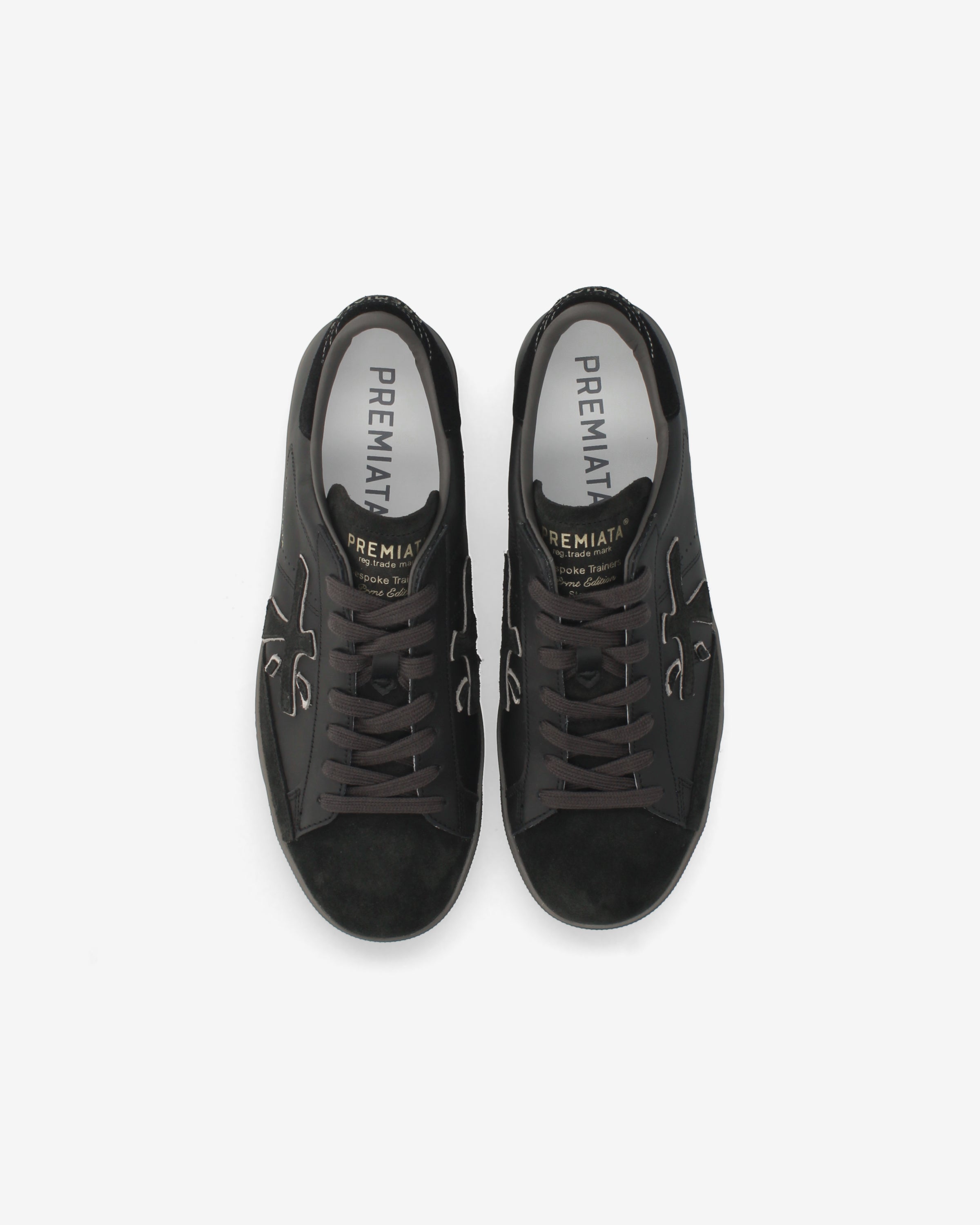 premiata-steven-8484-herren-sneaker-schwarz-leder-suede-mit-2-cm-sohle image 6