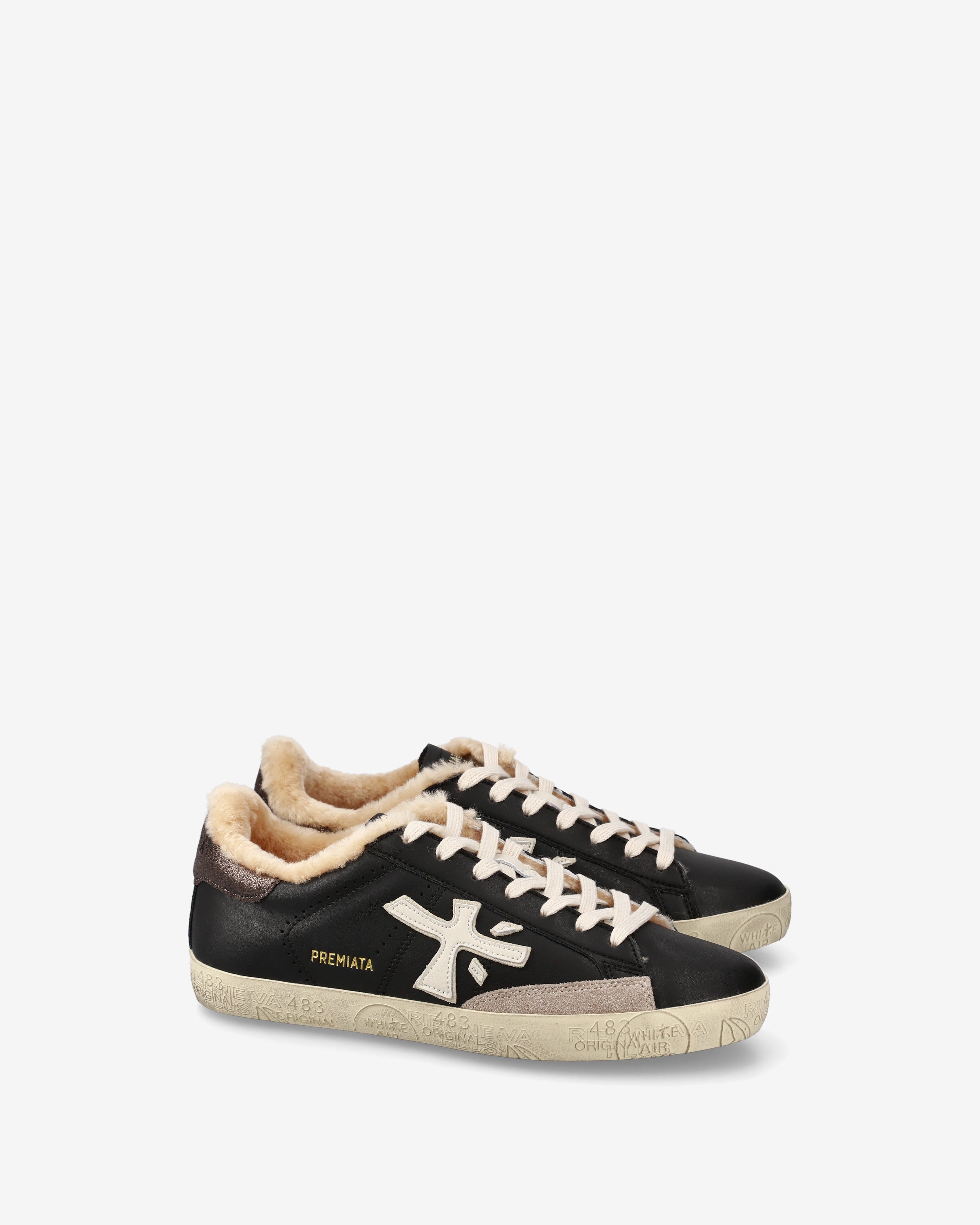 premiata-stevend-7603m-sneaker-wei-schwarz-gold image 2