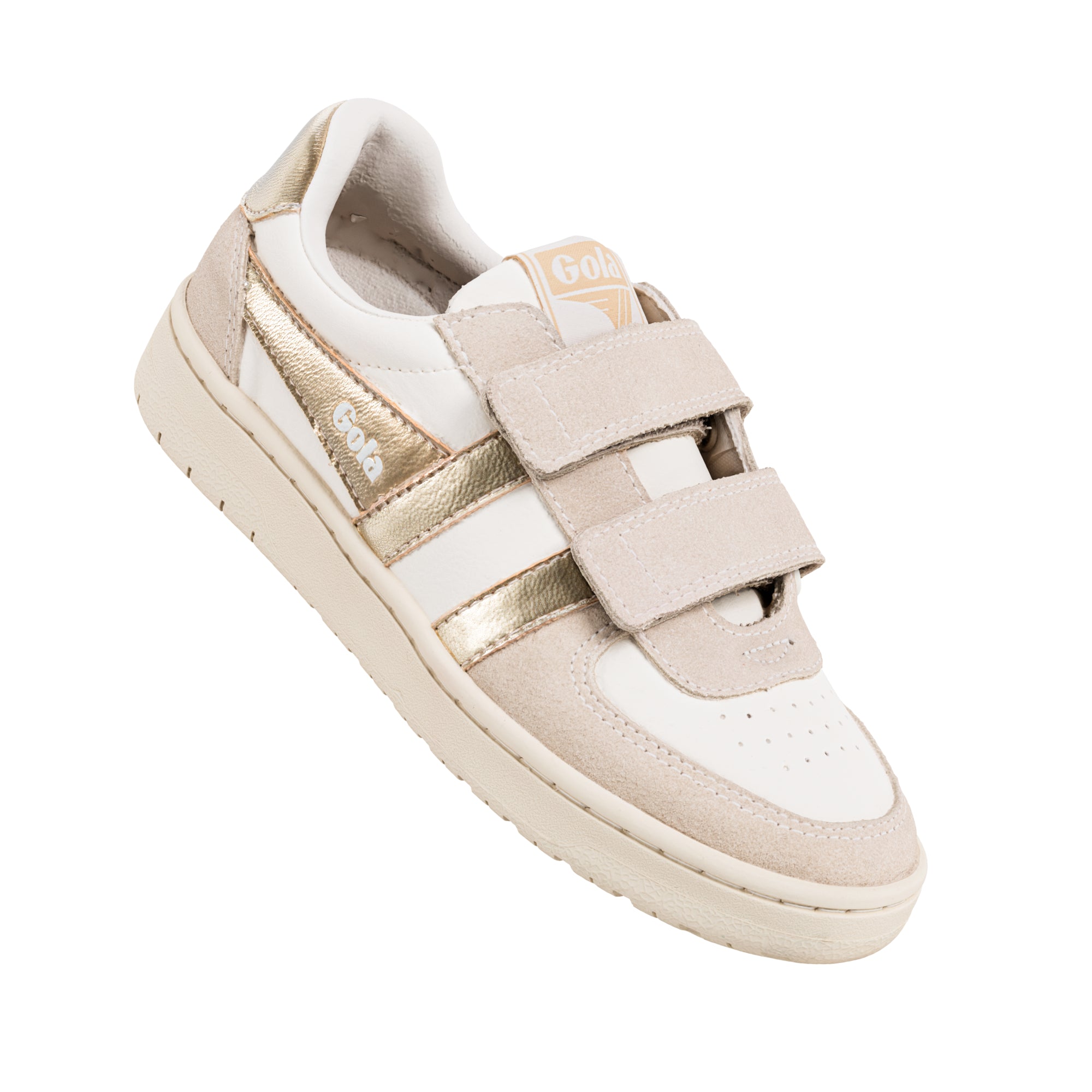 gola-hawk-mirror-strap-kinder-sneaker-creme-gold-mit-doppel-klett image 5