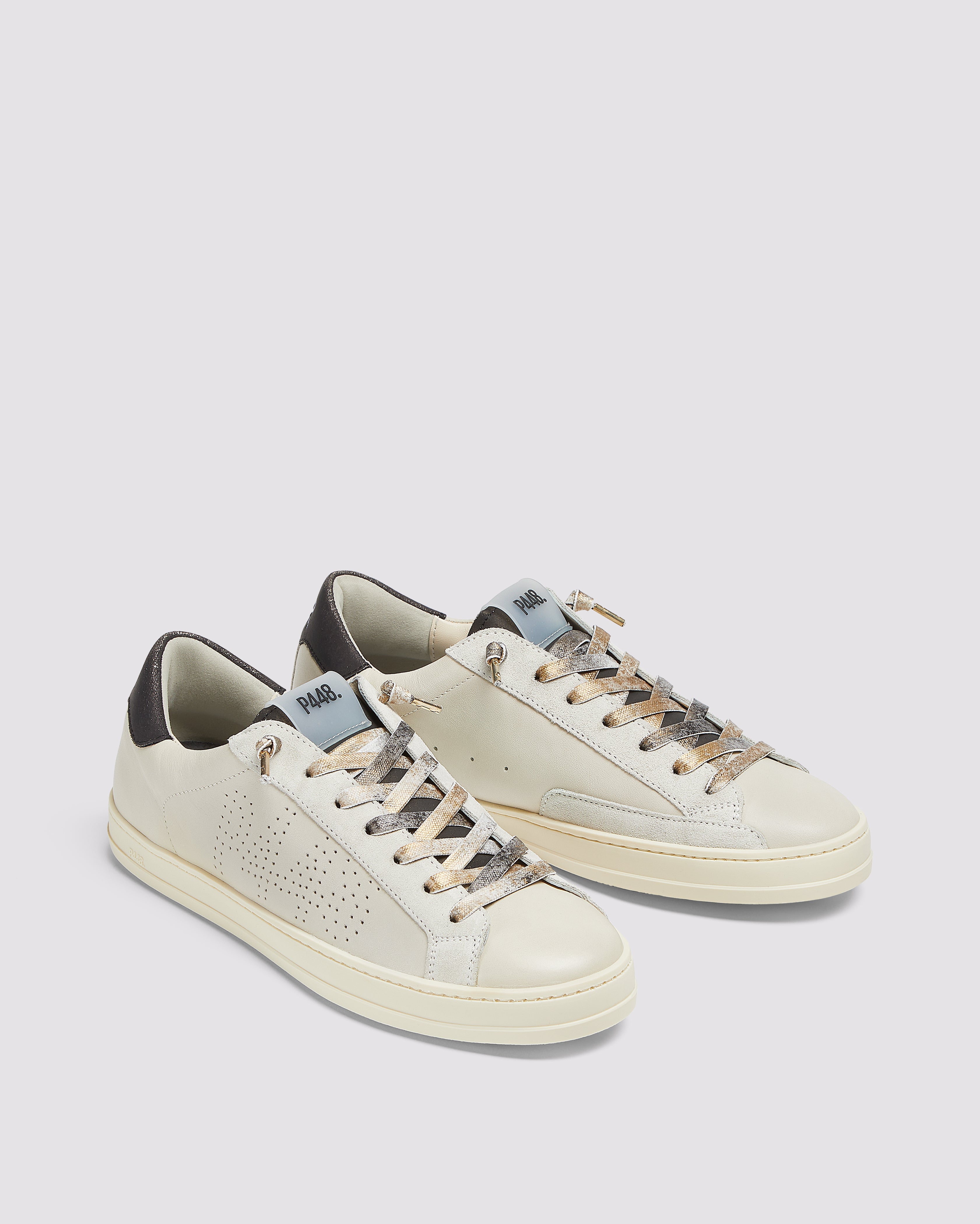 p448-john-cream-panna-damen-low-top-sneaker-creme-metallic image 4