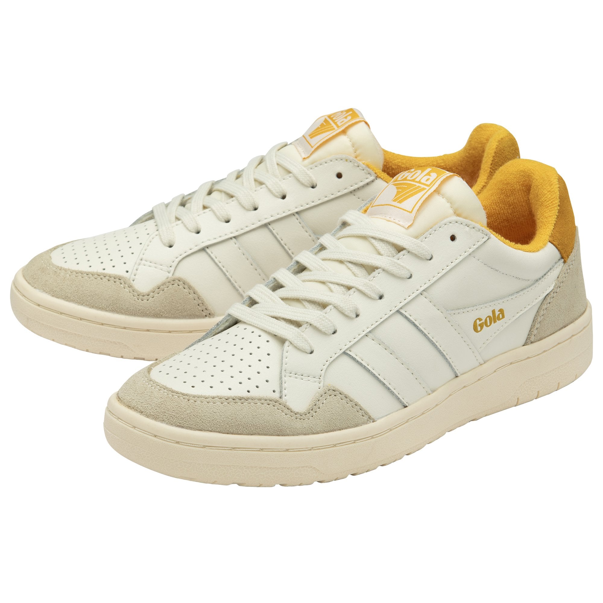 gola-eagle-damen-court-sneaker-off-white-sonnengelb image 3