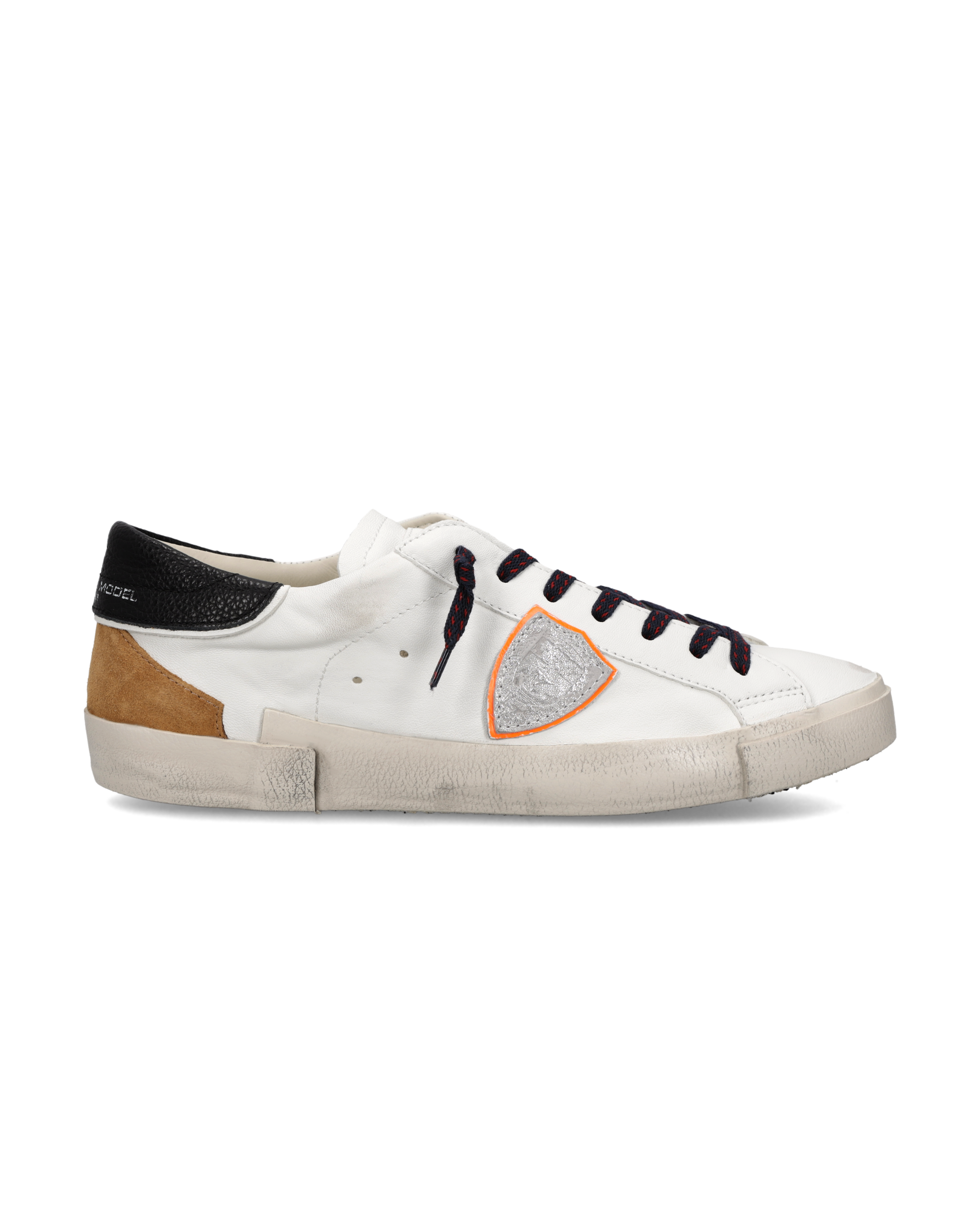 philippe-model-prsx-herren-sneaker-wei-schwarz-cognac image 1