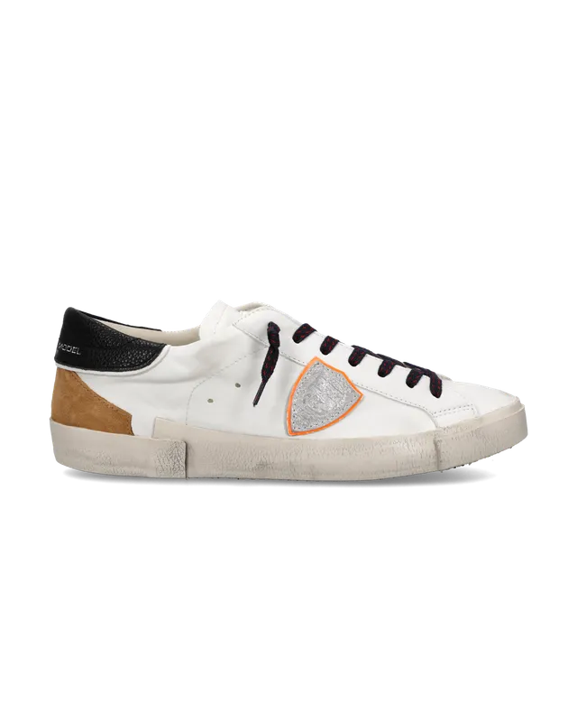 philippe-model-prsx-herren-sneaker-wei-schwarz-cognac image 1