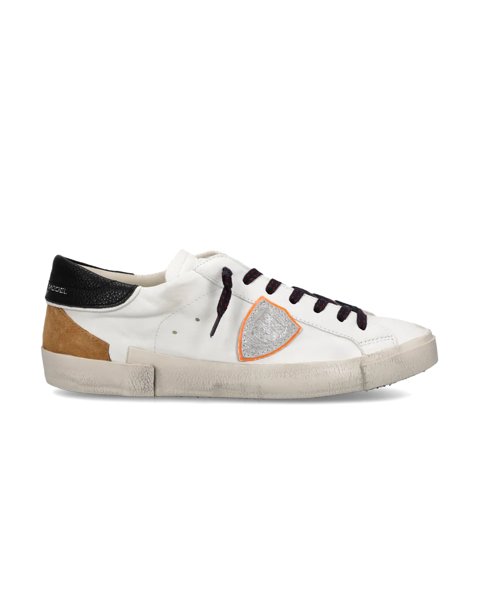 philippe-model-prsx-herren-sneaker-wei-schwarz-cognac image 1