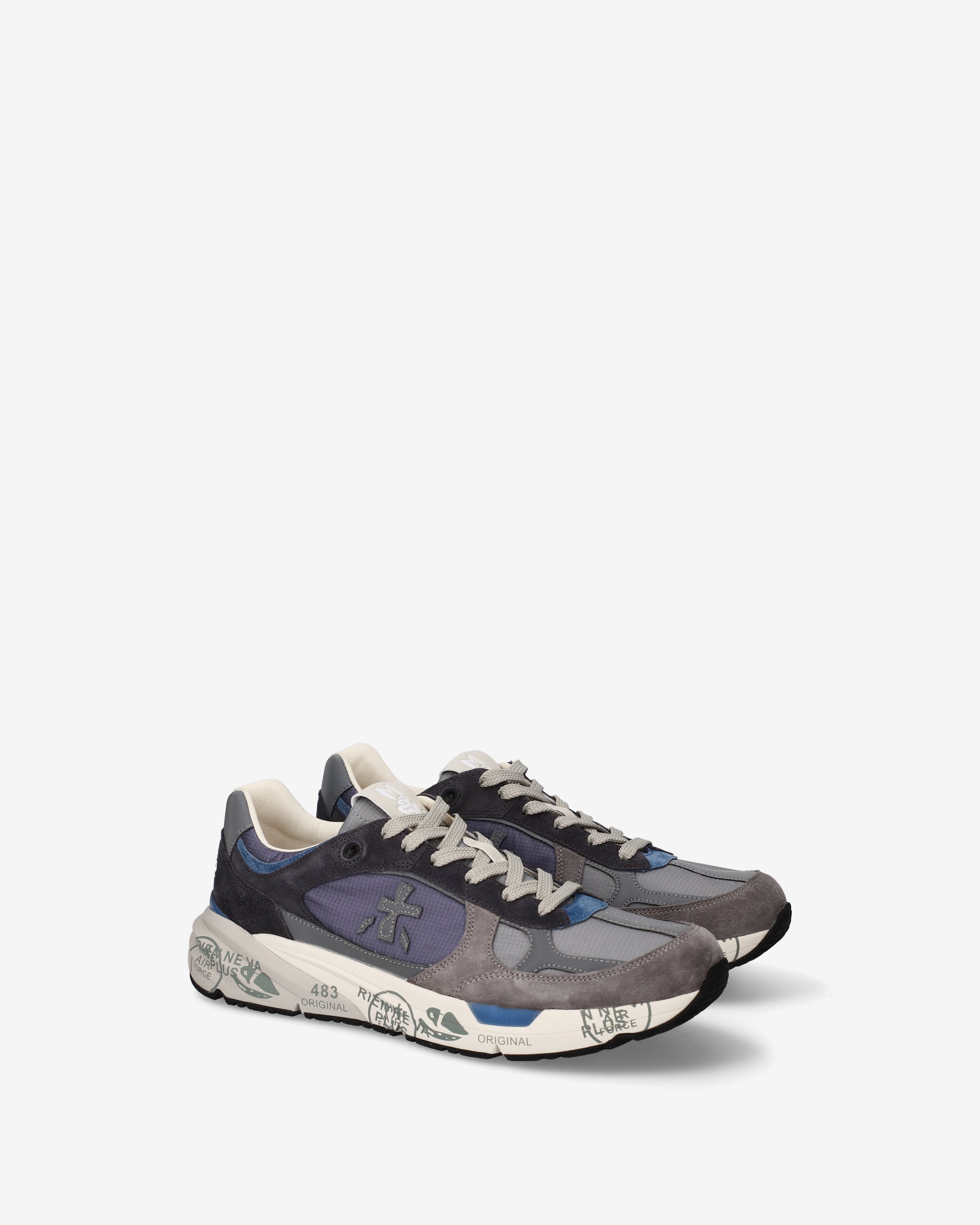 premiata-mase25-8021-sneaker-herren-blau-grau-suede-tech image 2