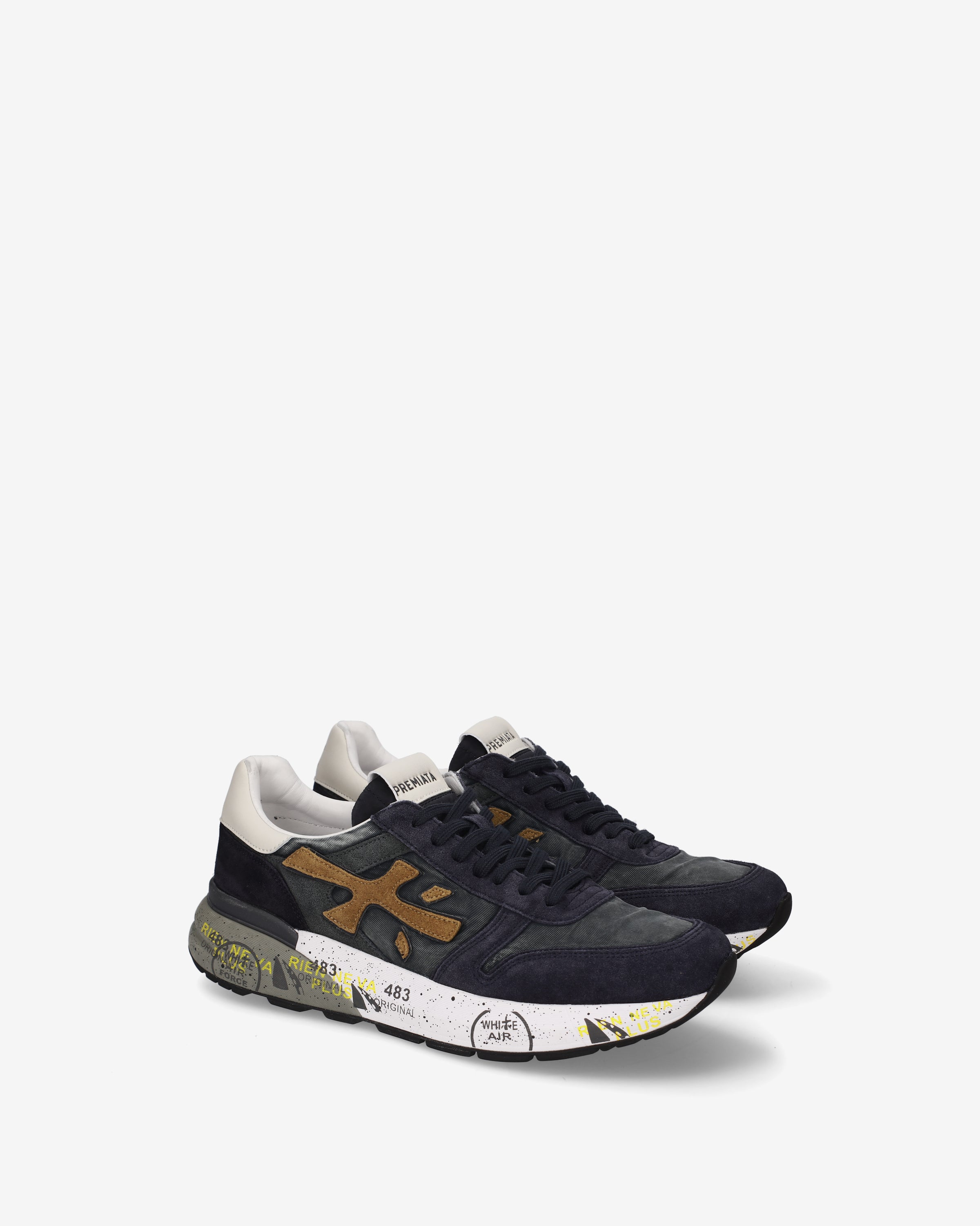 premiata-mick-8435-herren-sneaker-night-blau-suede image 2