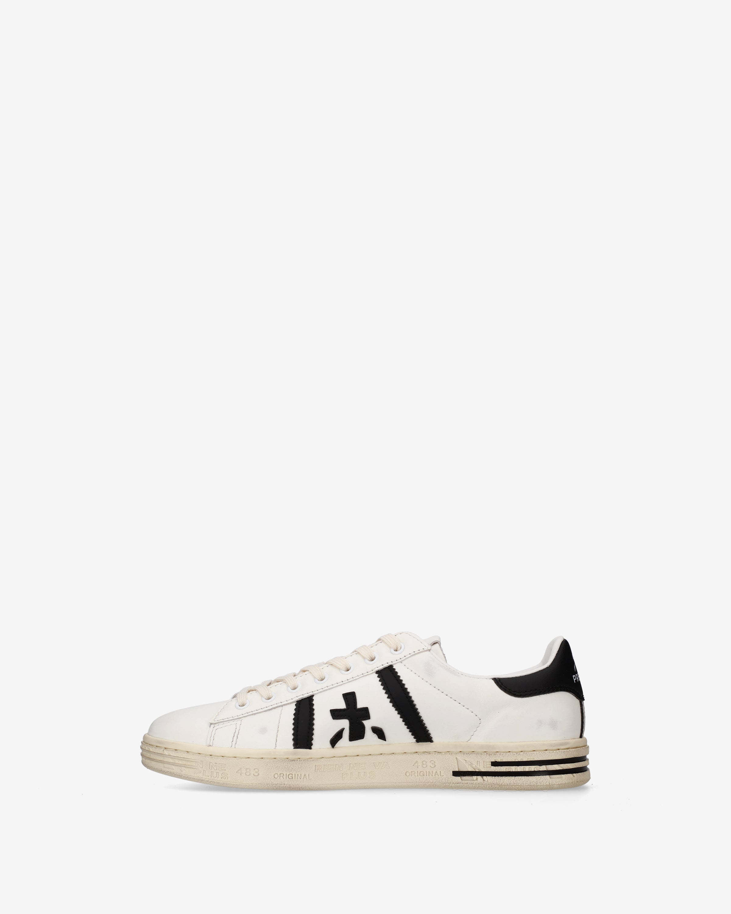 premiata-russell-8561-herren-sneaker-creme-schwarz image 3