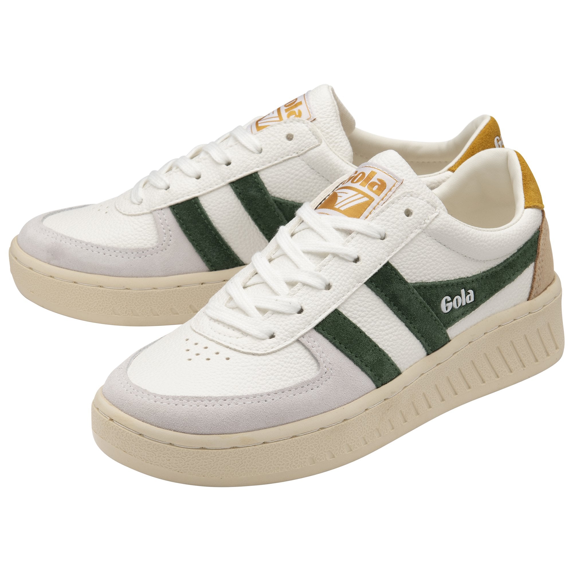 gola-grandslam-trident-damen-court-sneaker-wei-tannengr-n-sonnengelb image 3