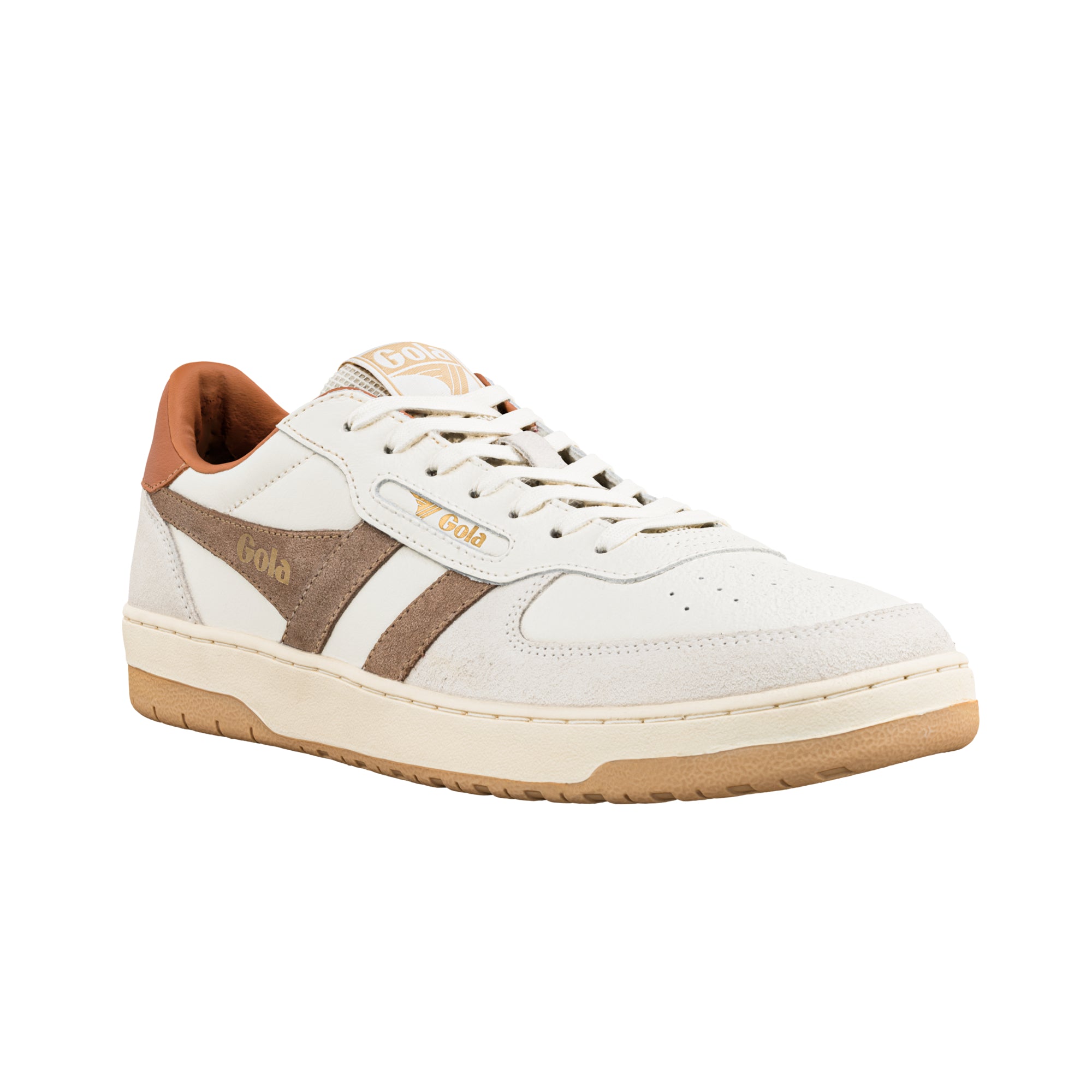 gola-hawk-herren-sneaker-leder-tennistrainer-in-off-white-otter-umber-mit-zweifa image 2
