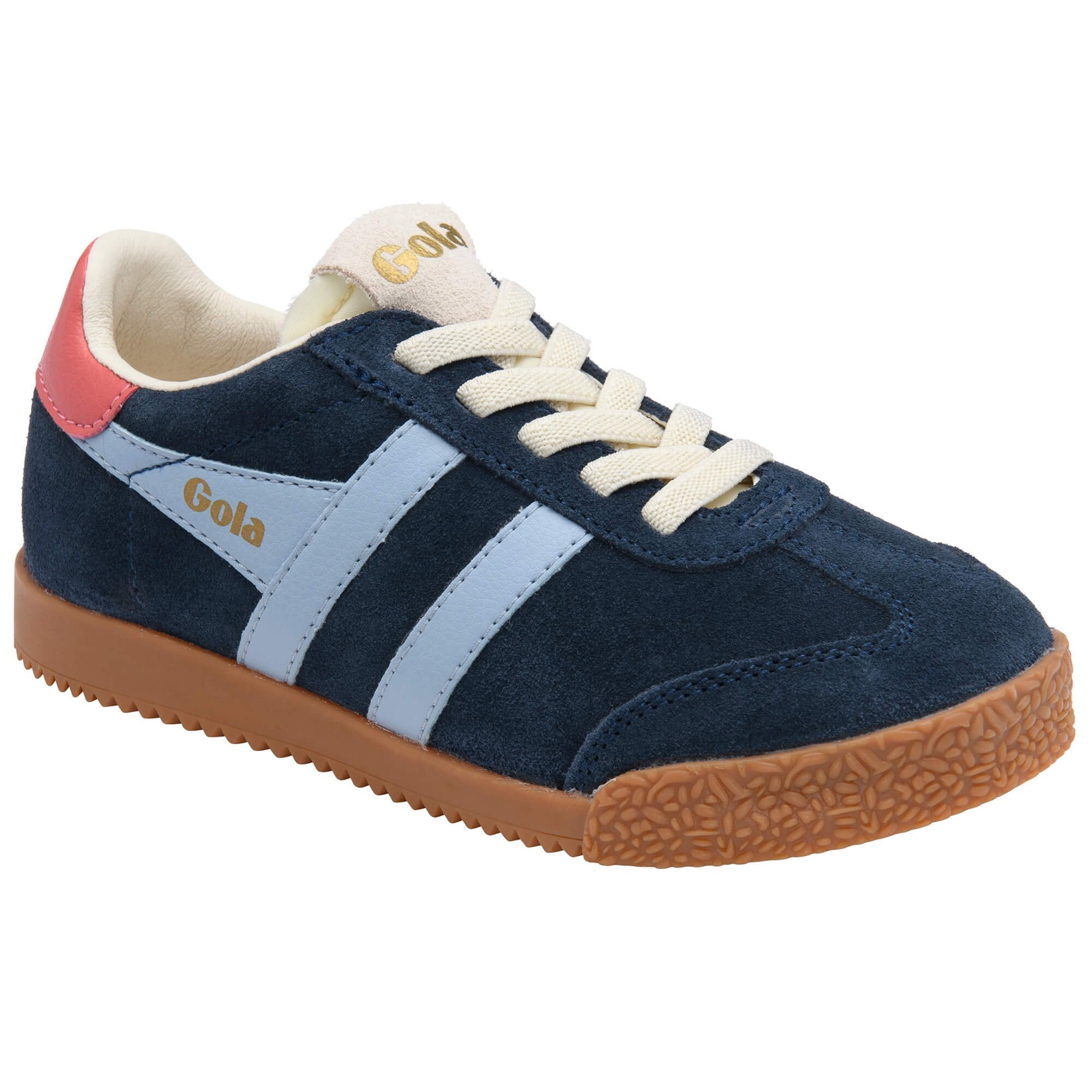 gola-elan-kinder-sneaker-navy-wildleder-hellblau-koralle image 2