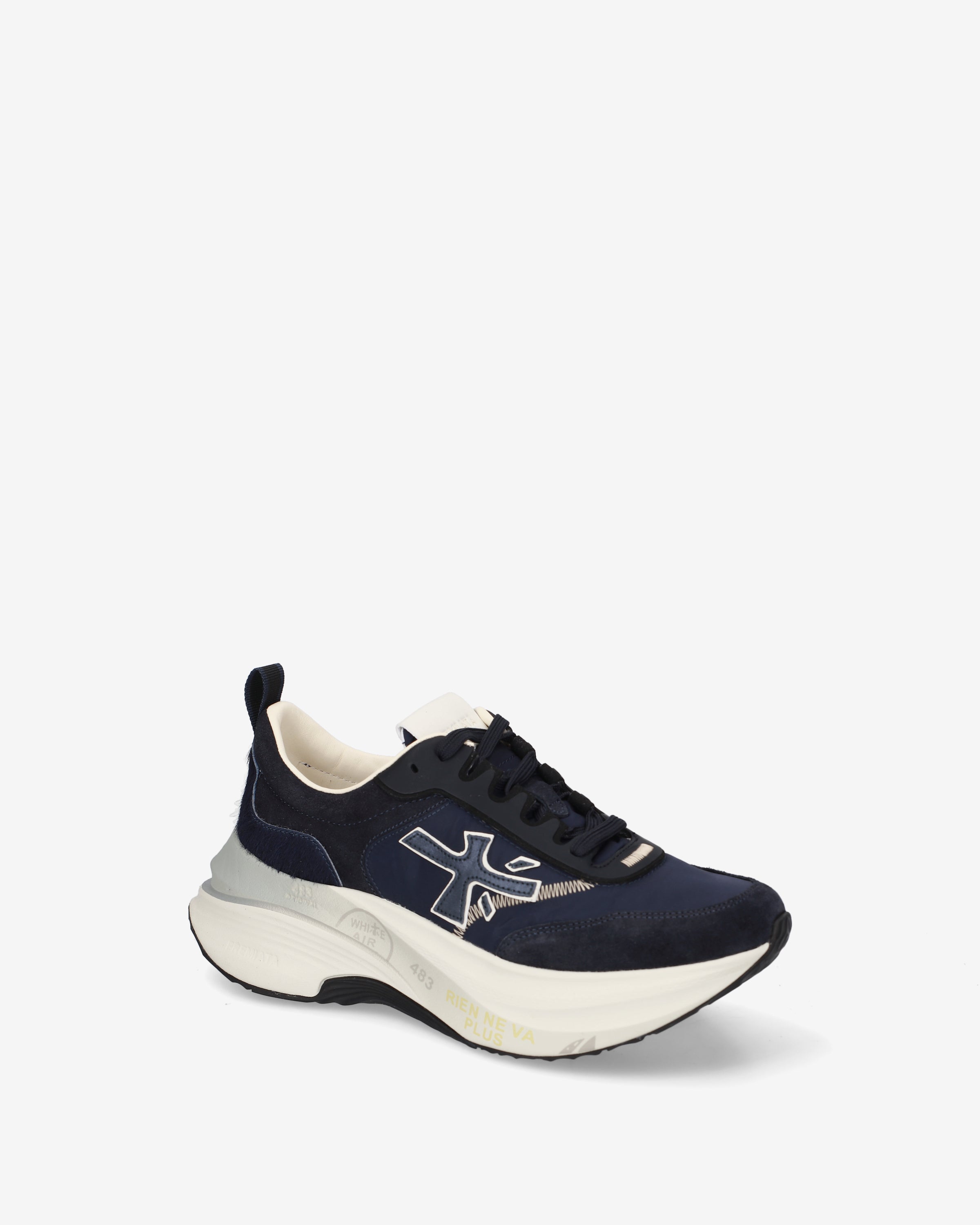 premiata-hill-8686-sneaker-damen-navyblau-leder-maxi-sohle image 4