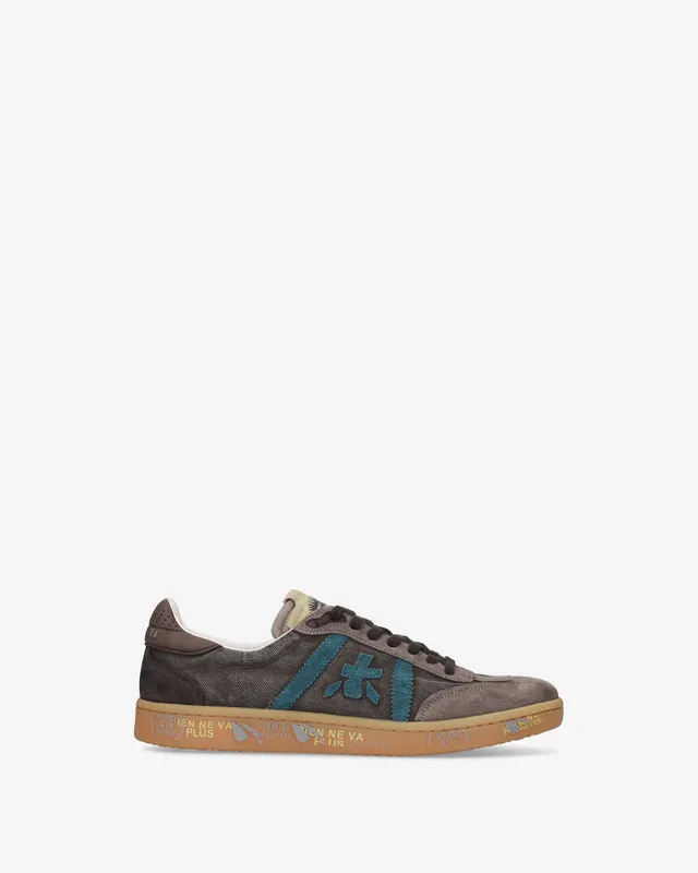 premiata-bonnie-8587-sneaker-herren-taupe-brown-petrolio image 1