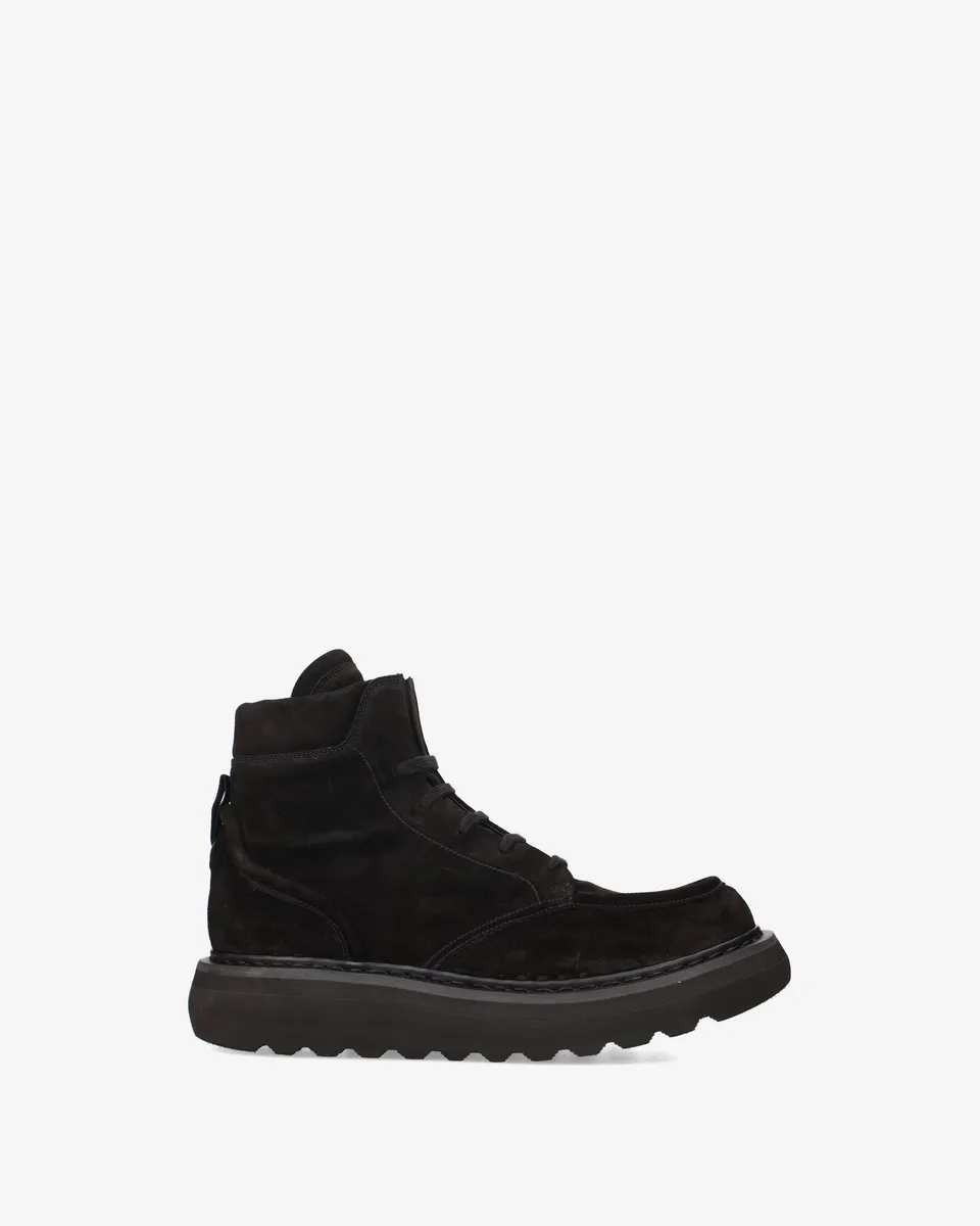 premiata-combat-boot-herren-suede-schwarz image 1