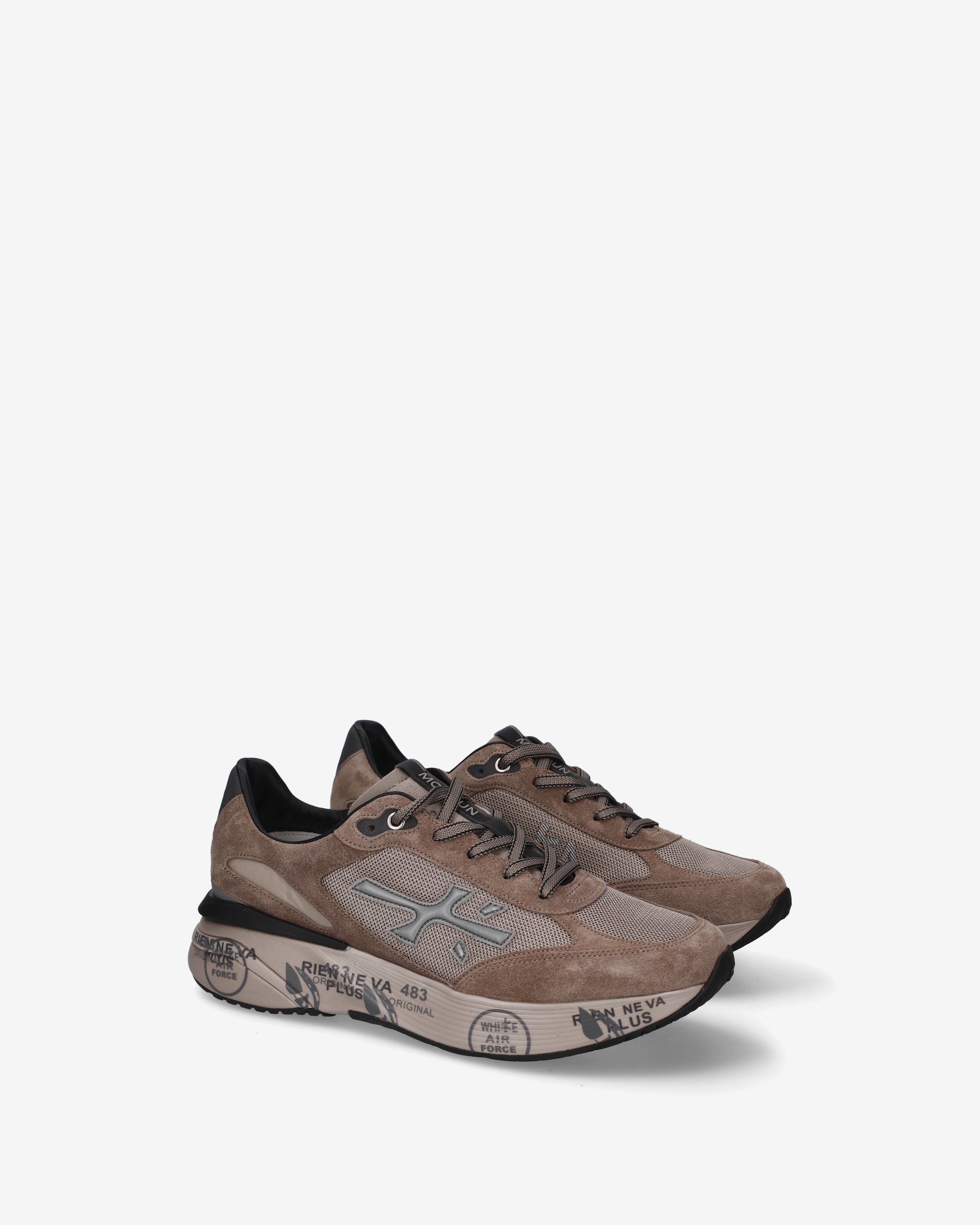 premiata-moerun-8699-herren-sneaker-taupe-suede-mesh image 2
