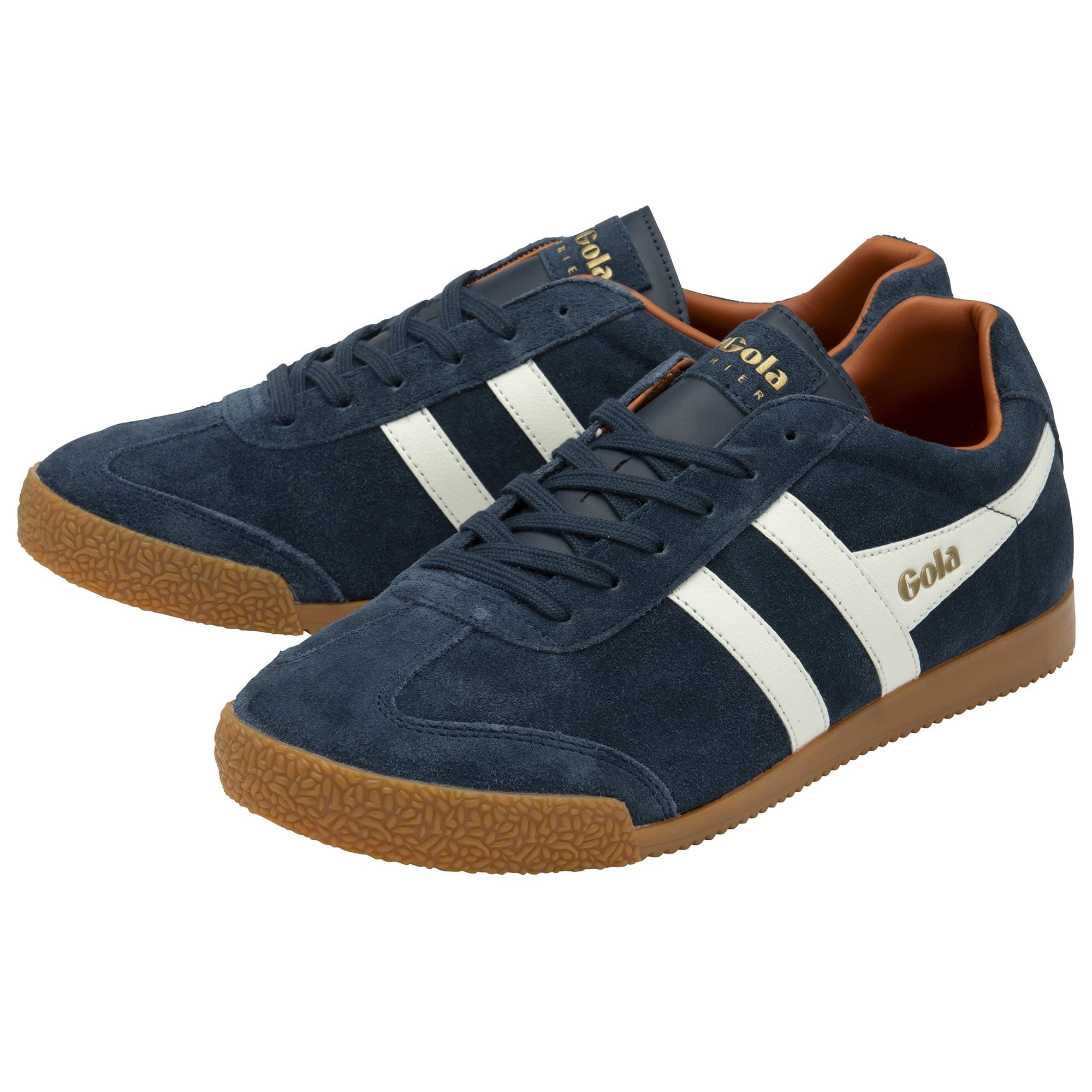 gola-harrier-herren-sneaker-schwarzes-wildleder-creme-fl-gel image 3