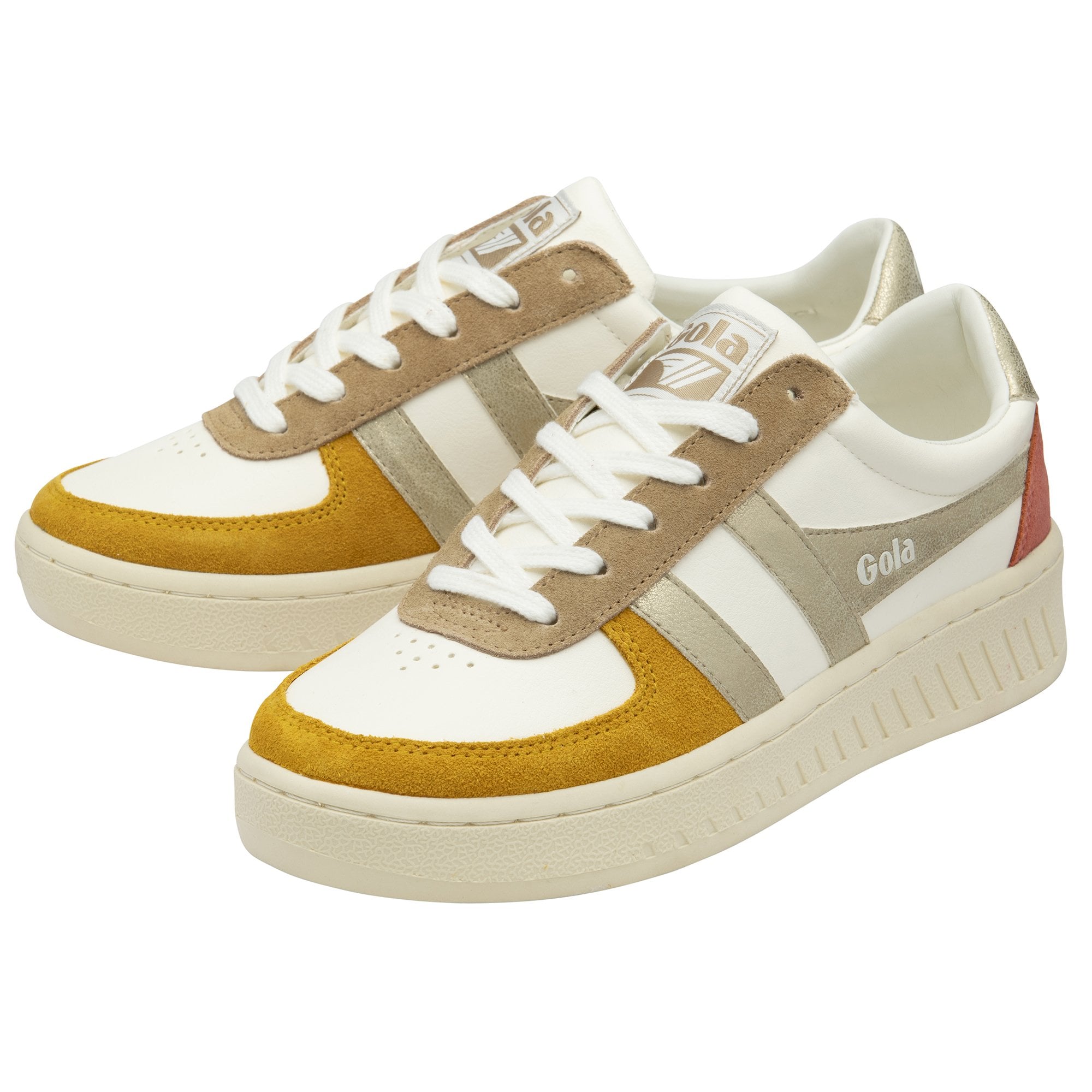 gola-grandslam-quadrant-damen-sneaker-off-white-sonnengelb-gold image 3