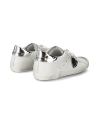 philippe-model-prsx-damen-low-sneaker-wei-silber-metallic-leder image 2