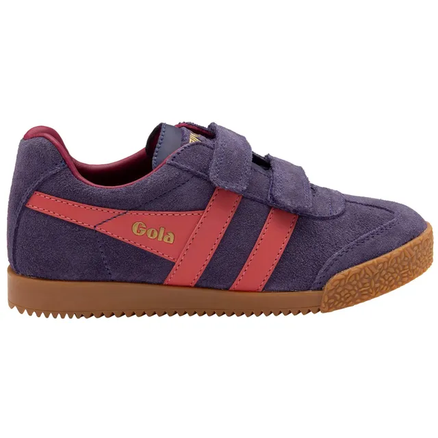 gola-harrier-strap-kinder-sneaker-pflaumenfarbenes-wildleder-koralle-kirschrot-k image 1