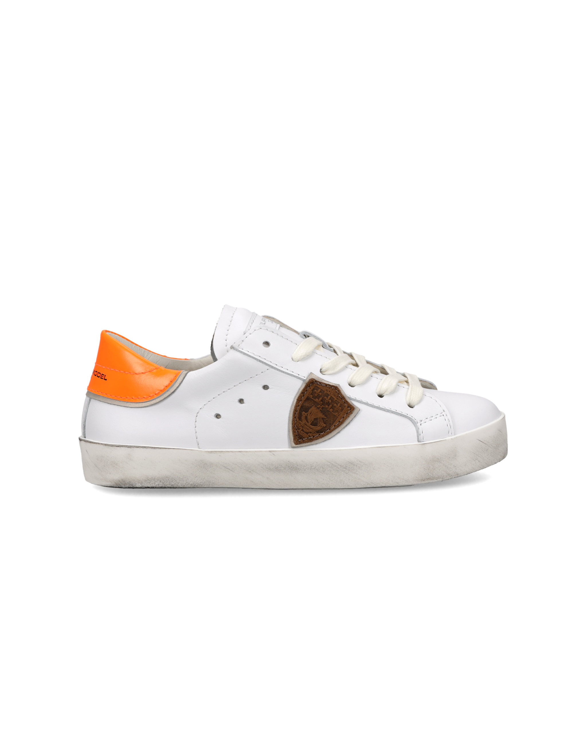 philippe-model-prsx-sneaker-kids-blanc-orange-fluo image 1