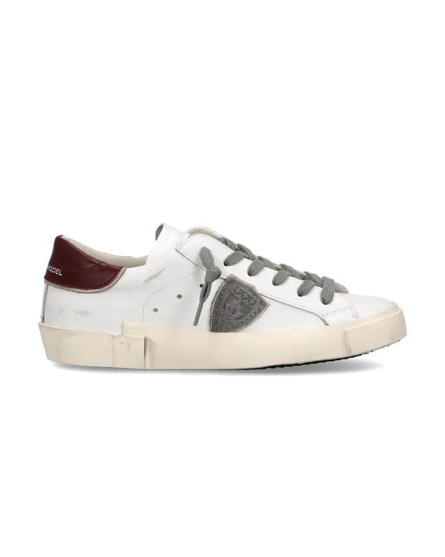 philippe-model-prsx-sneaker-damen-wei-bordeaux-grau image 1