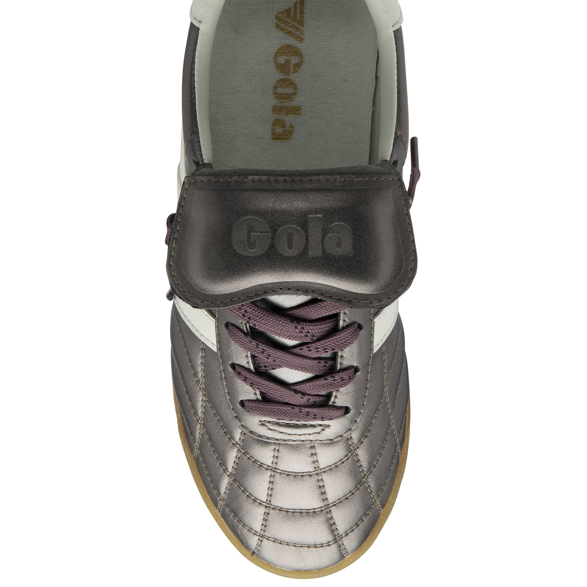 gola-stadium-86-damen-retro-sneaker-leder-pewter-off-white image 5
