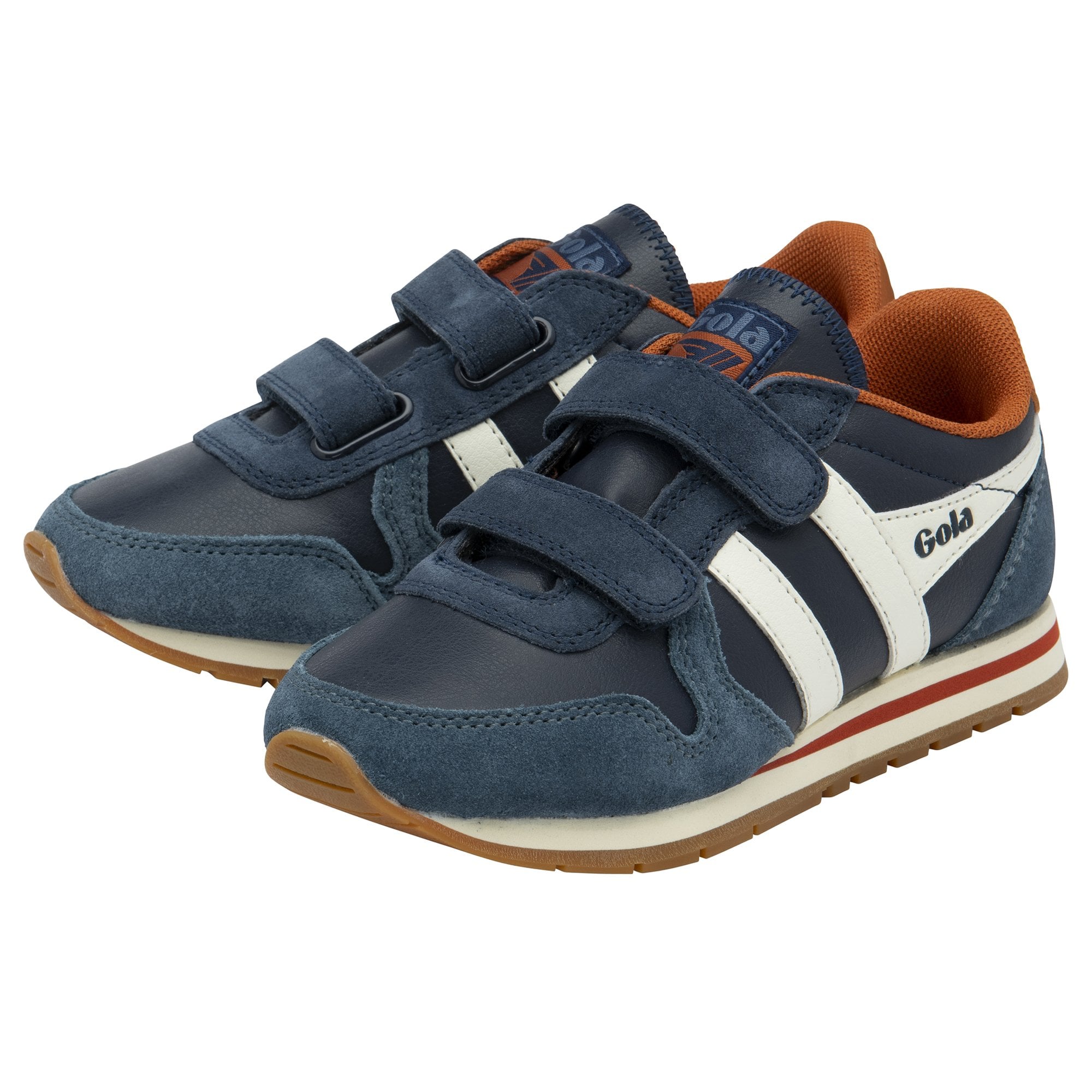 gola-daytona-pure-strap-sneaker-f-r-kinder-klett-in-marine-t-rkis-cremewei image 3
