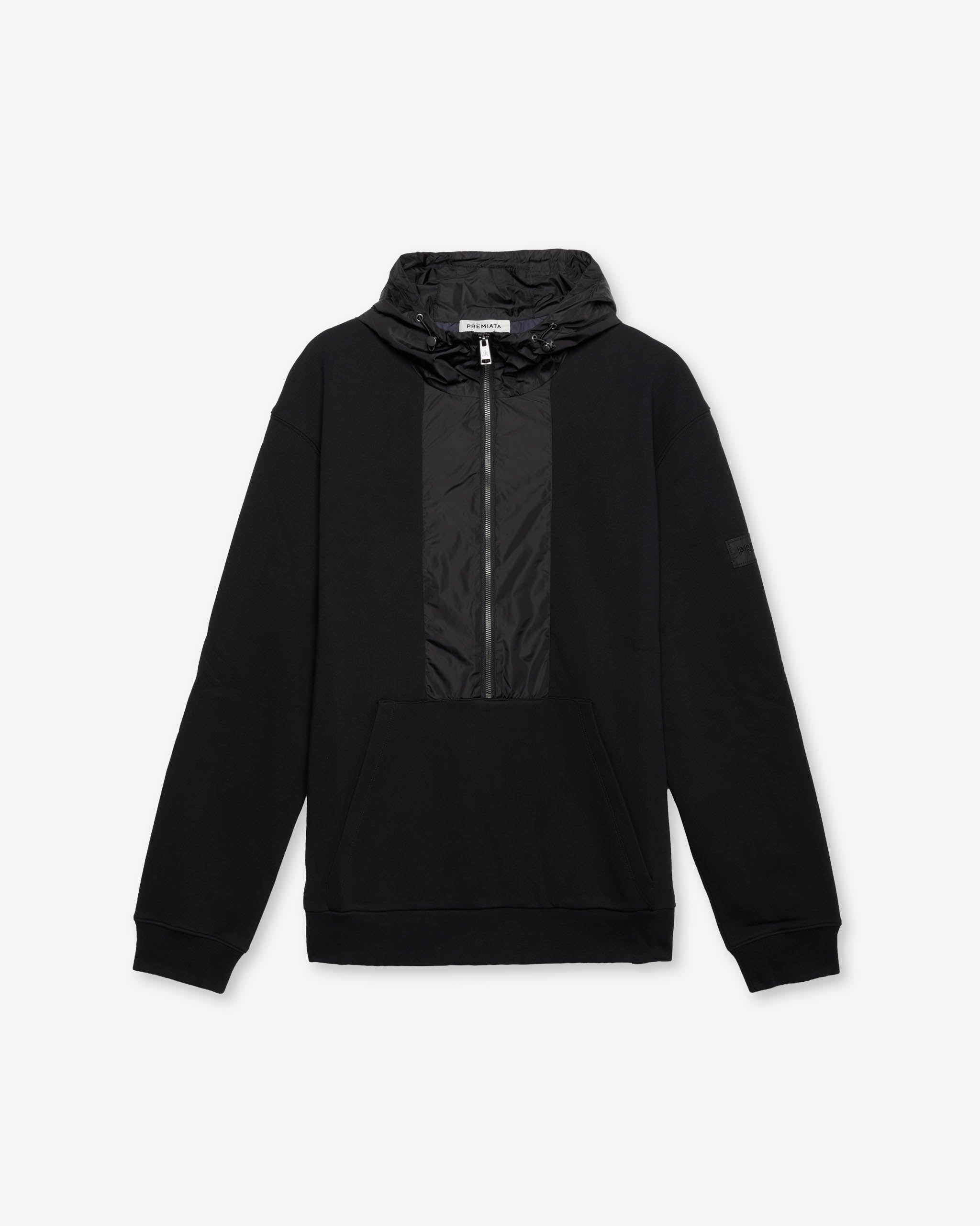 premiata-felpa-technical-hoodie-black-zip-hoodie-tech-einsatz image 1